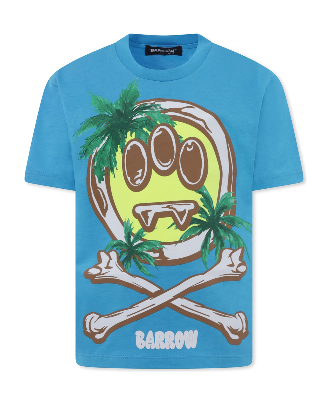 Barrow Light Blue T-shirt For Kids With Smiley - Light Blue