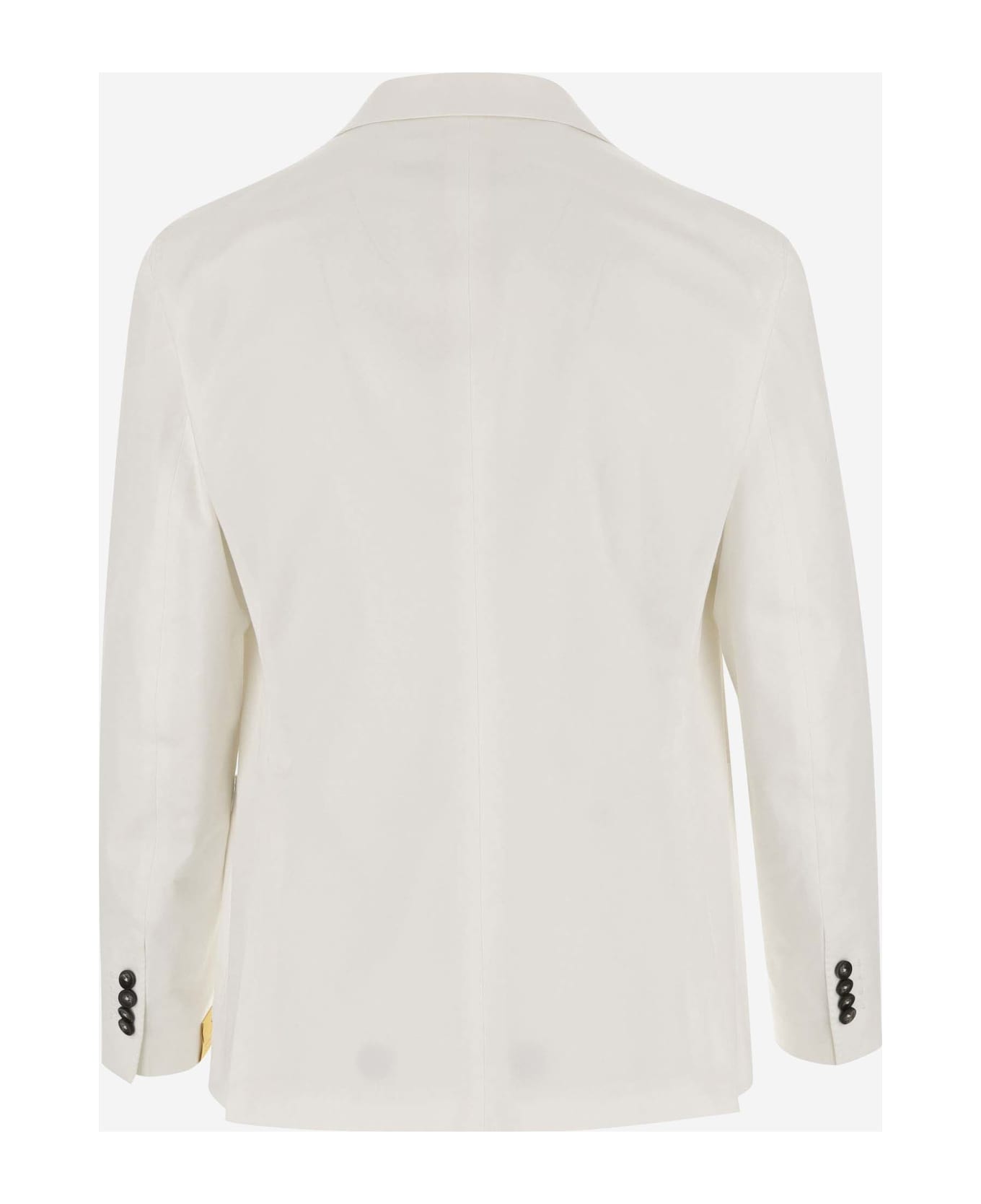 Tagliatore Single-breasted Stretch Cotton Jacket - White