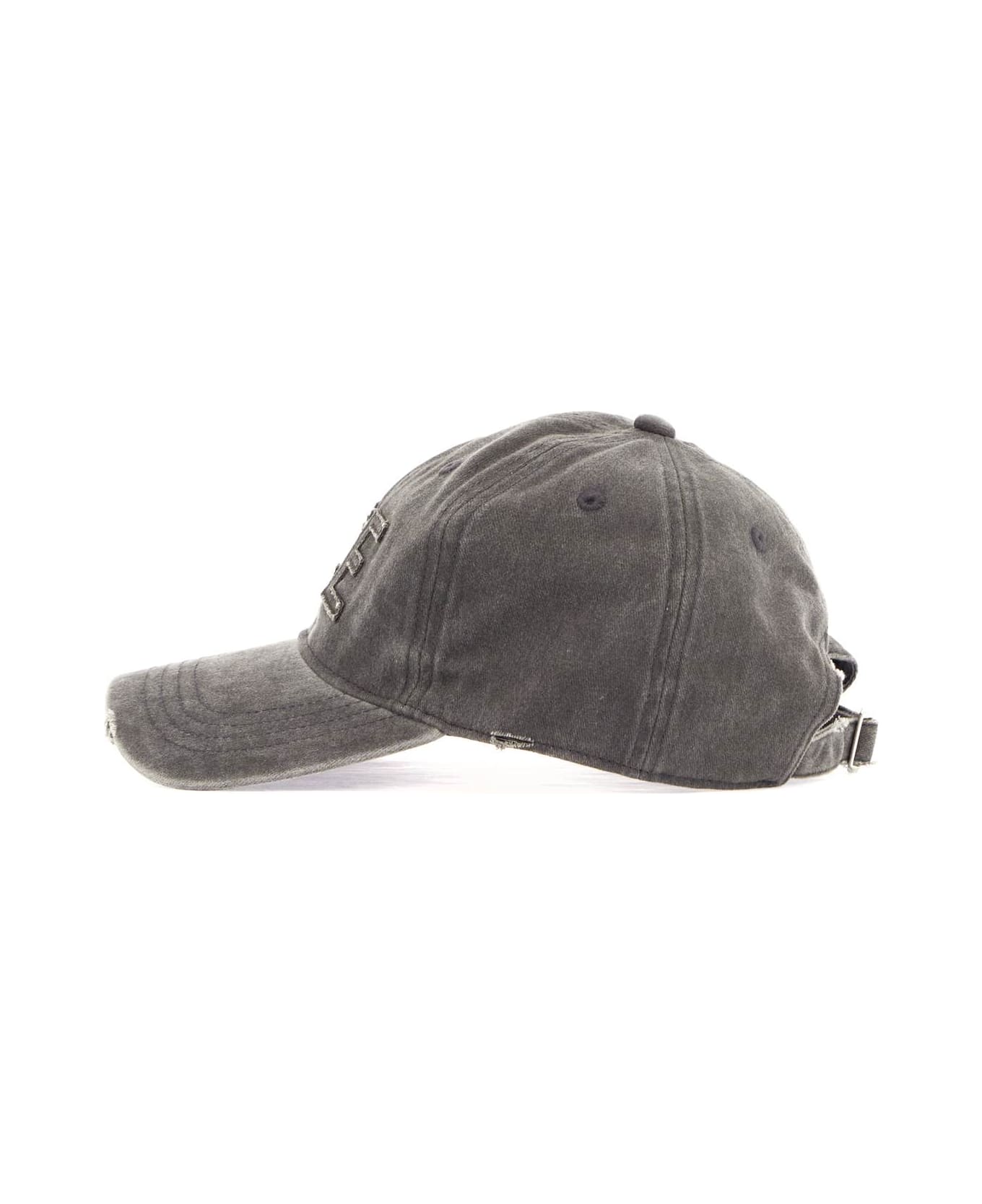 Golden Goose Journey Baseball Hat Cotton Twill Vce Patch - Dark Kalamata