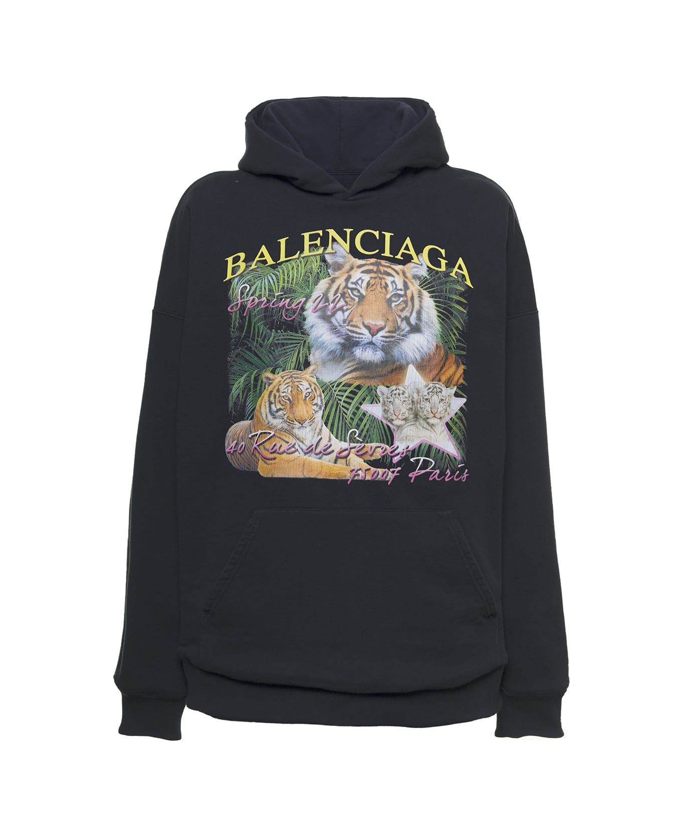 バレンシアガ balenciaga FBI tiger hoodie パーカー Balenciaga Fbi Year Of Tiger Black Cotton Hoodie | italist