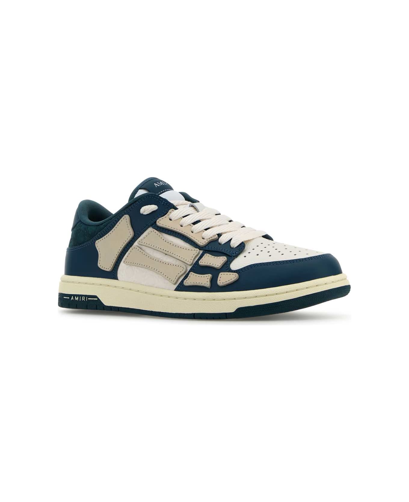 AMIRI Two-tone Leather Skel Sneakers - VINTAGEBLUE