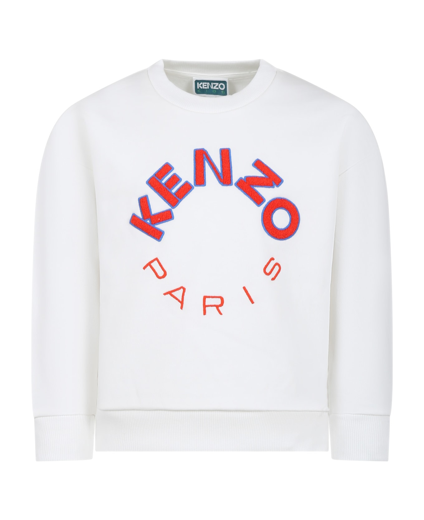 Kenzo Kids Ivory Sweatshirt For Boy With Logo - Avorio