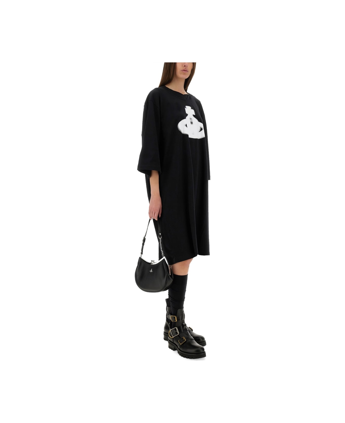 Vivienne Westwood "halftone Orb Isla" T-shirt Dress - BLACK
