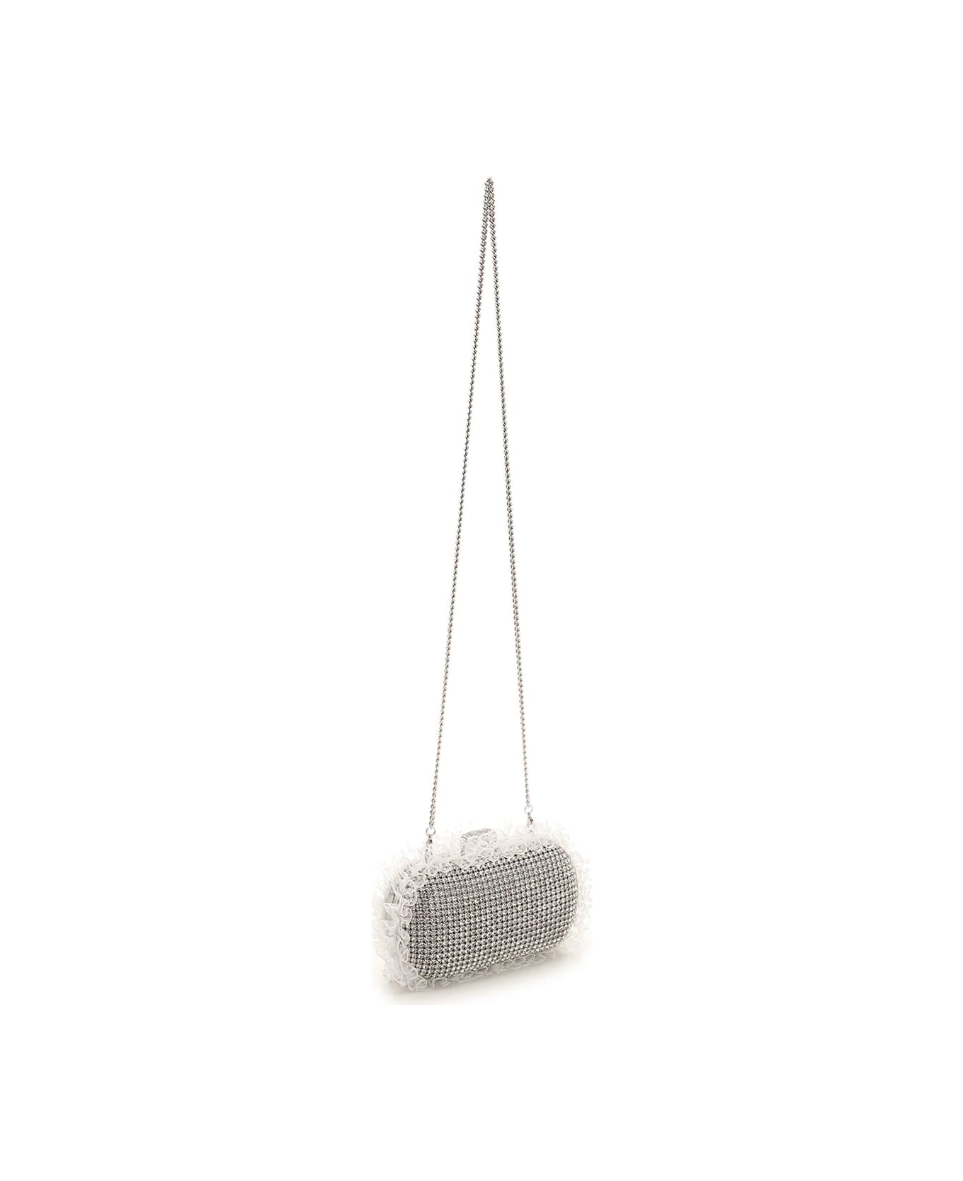 self-portrait Crystal Clutch - Silver