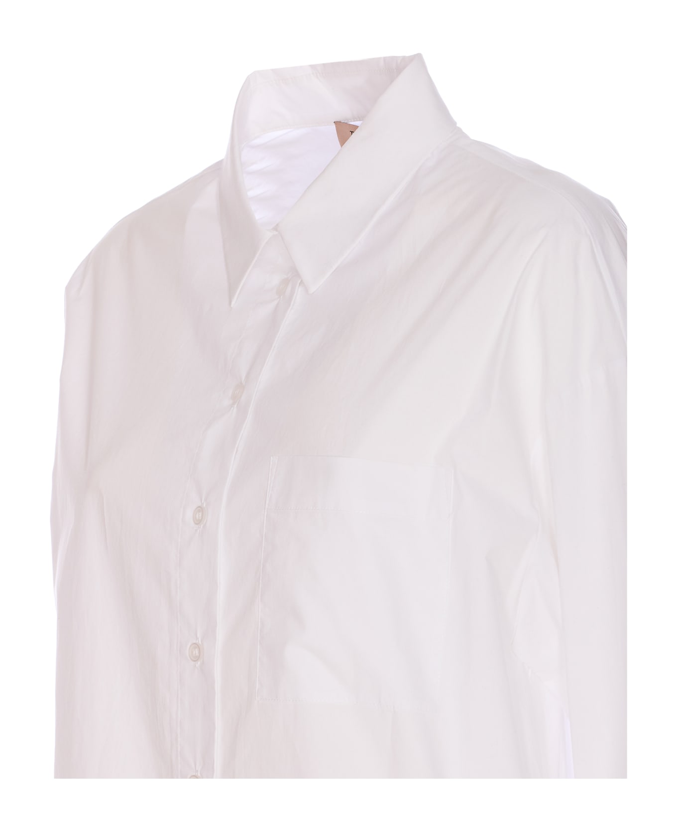 TwinSet Over Popeline Lace Shirt - White