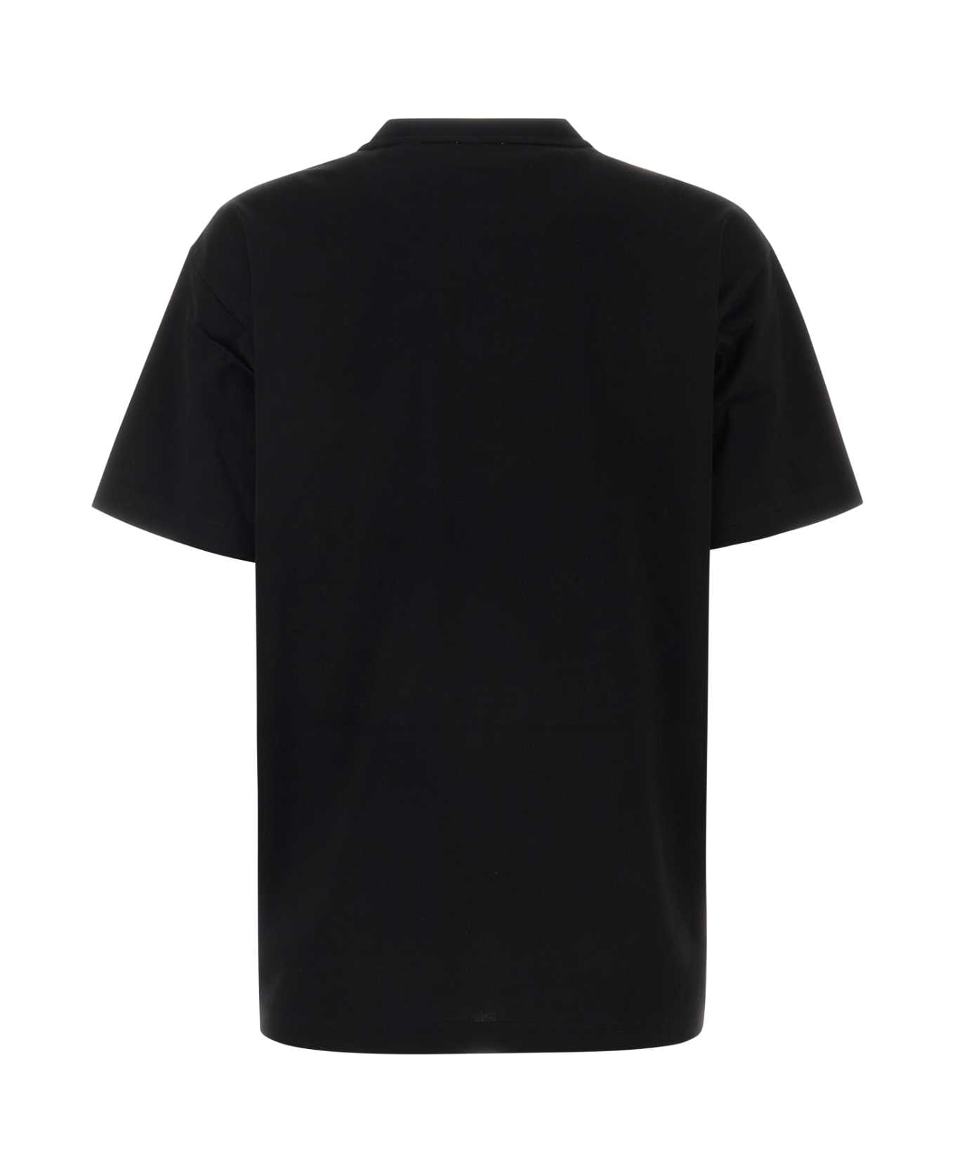 Burberry Black Cotton Oversize T-shirt - BLACK