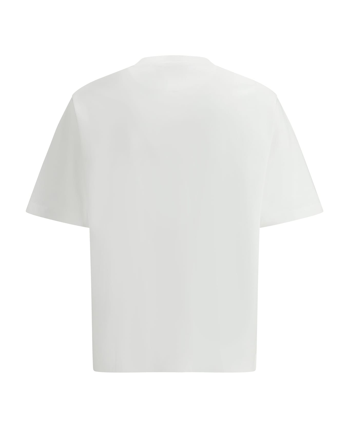 Prada T-shirt With Triangular Plaque - White