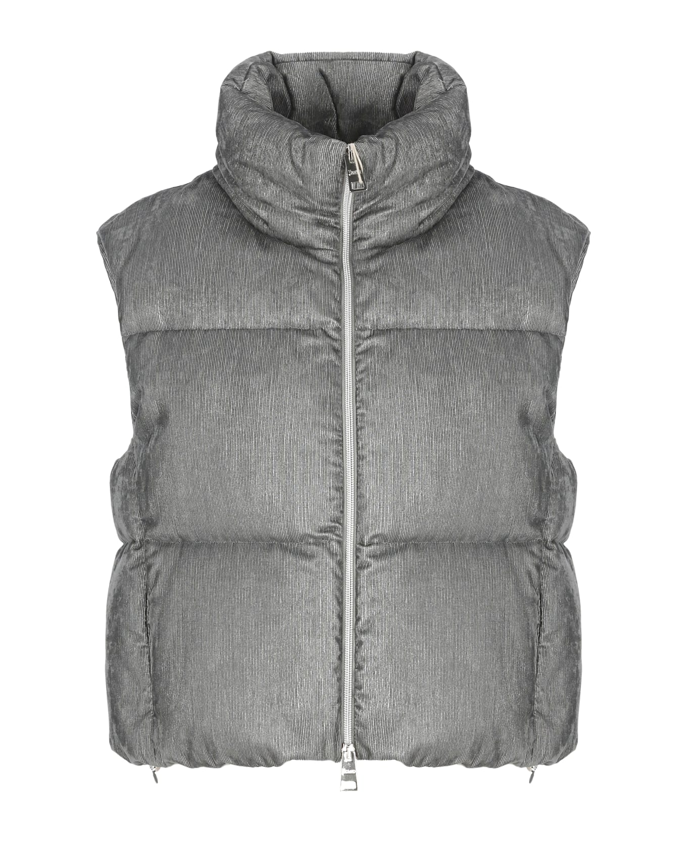 Herno Velvet Quilted Sleeveless Jacket - Grey