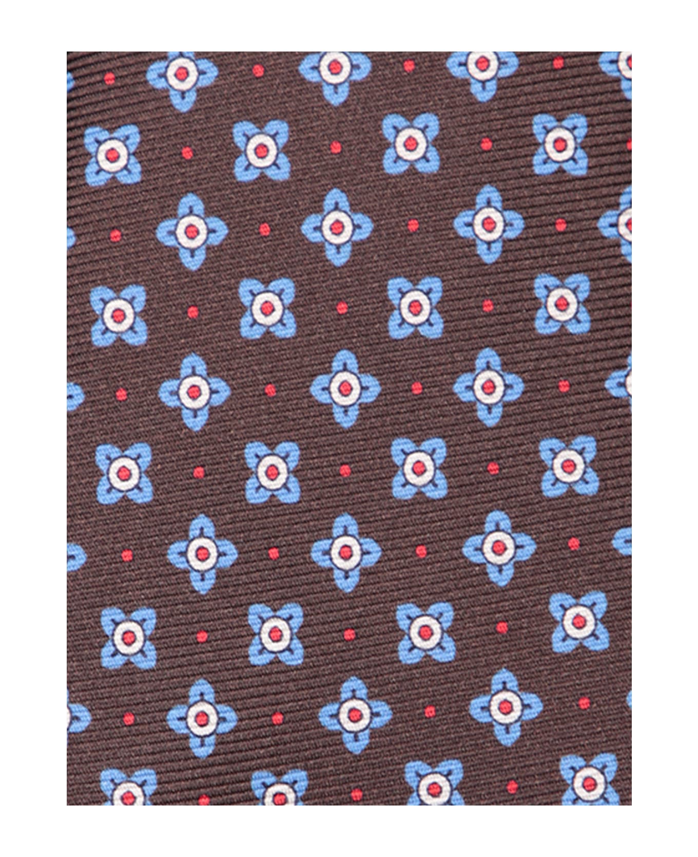 Kiton Brown/blue Patterned Tie - Brown