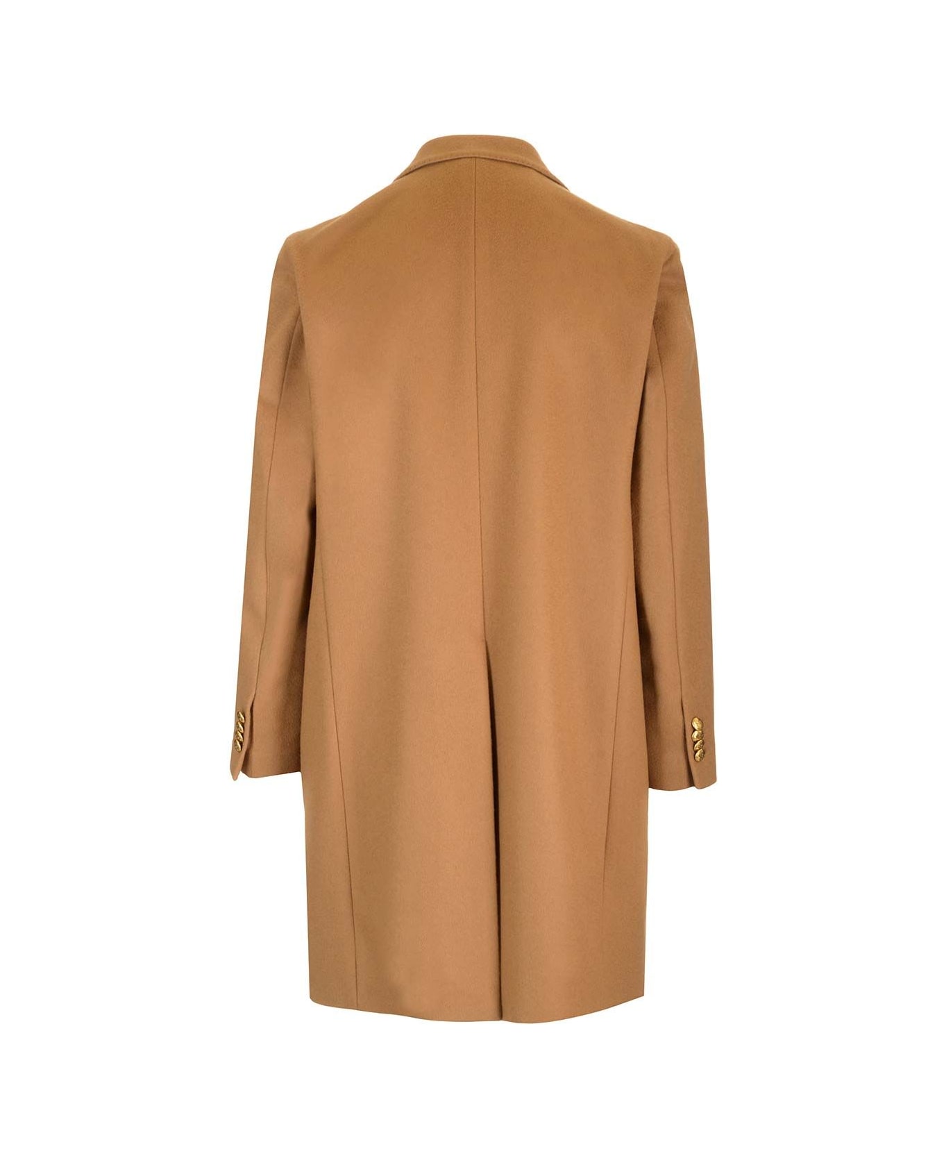 Gabriele Pasini Double-breasted Coat In Cashmere Wool - Brown