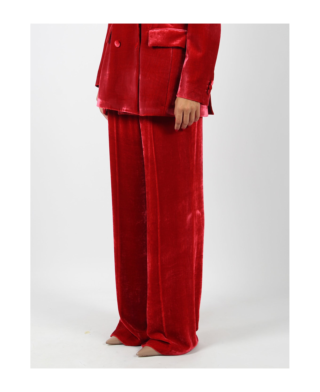 Parosh Relur24 Velvet Trousers - Red