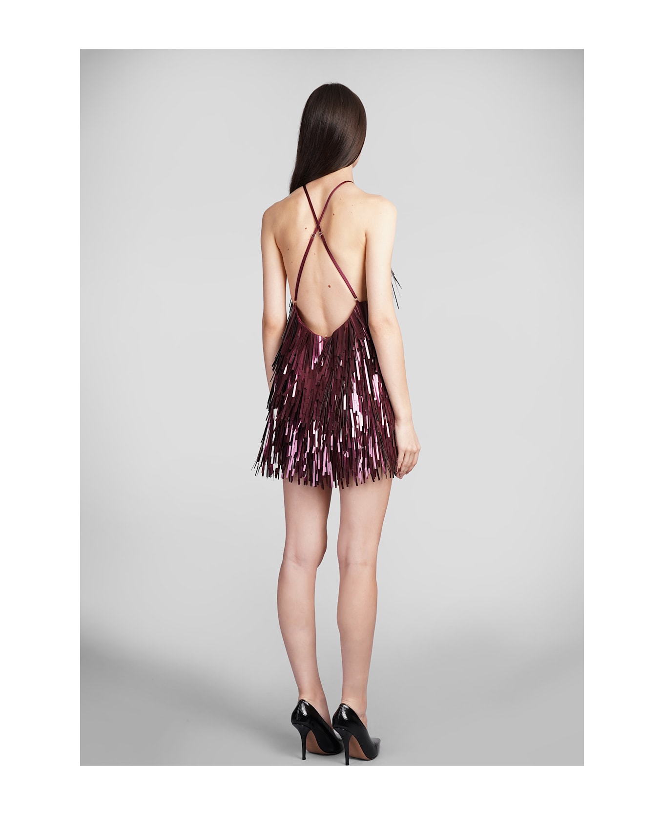 retrofete Romee Dress In Bordeaux Polyester - bordeaux