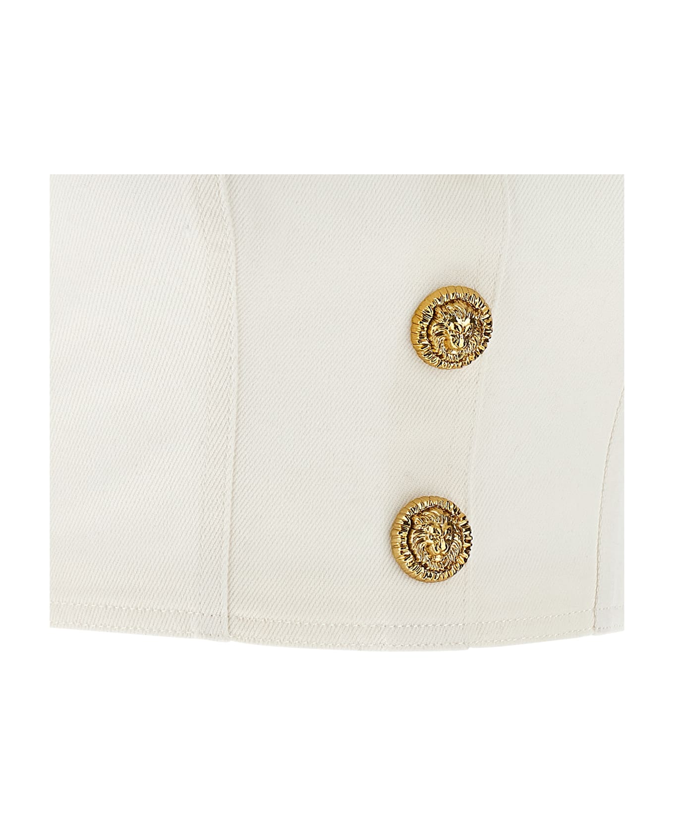 Balmain Button Top - White