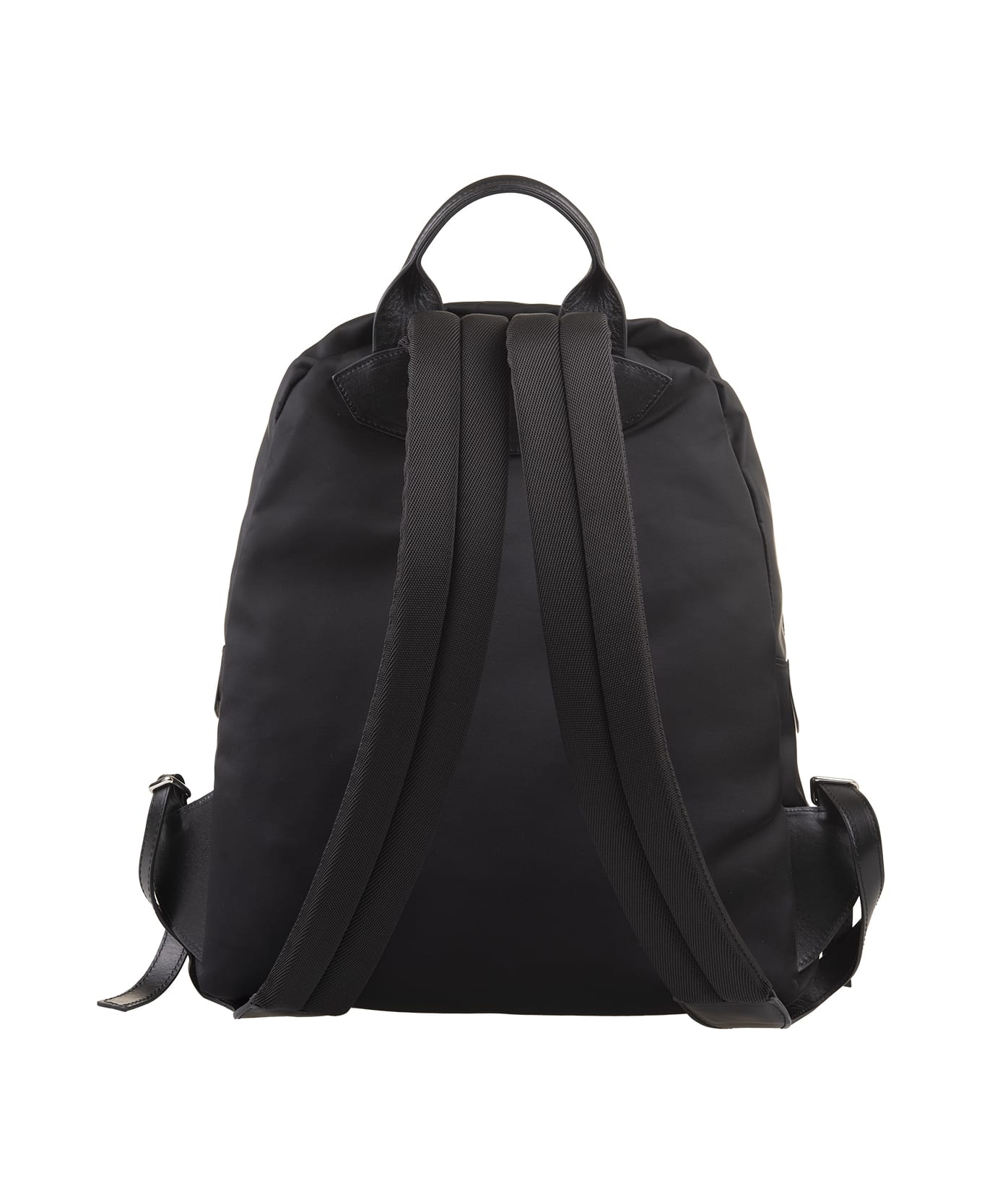 Kiton Black Nylon Backpack With Logo - Black