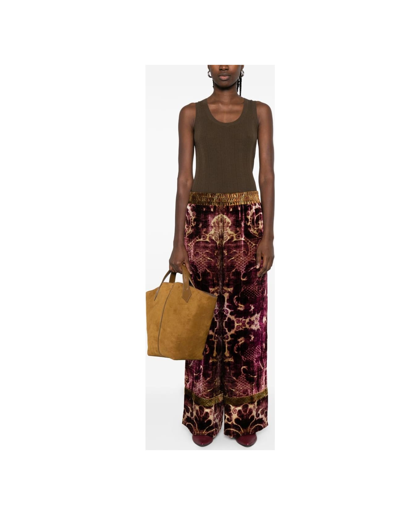 Pierre-Louis Mascia Velvet Wide-leg Trousers - Bordeaux