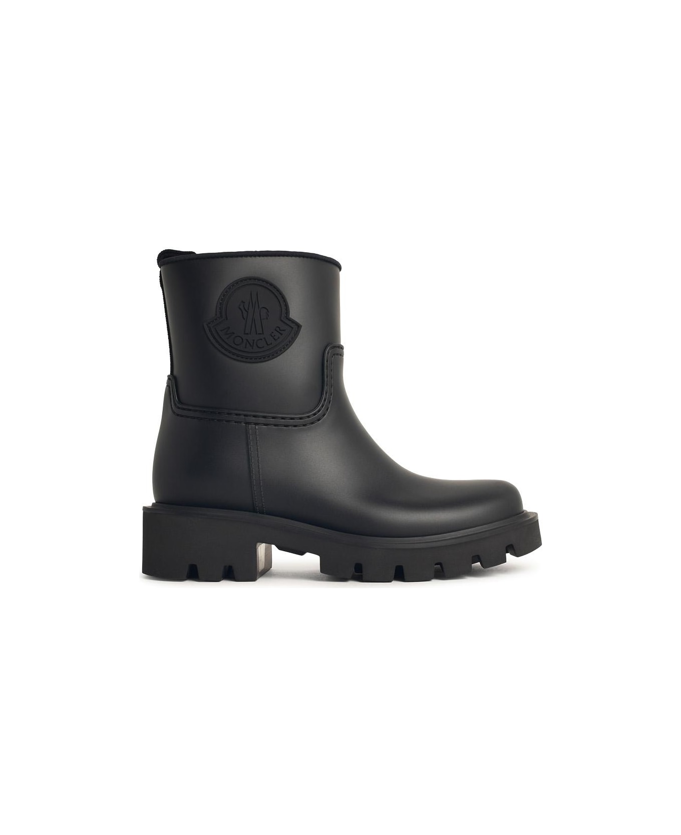 Moncler 'kickstream' Black Pvc Rain Boots - Black