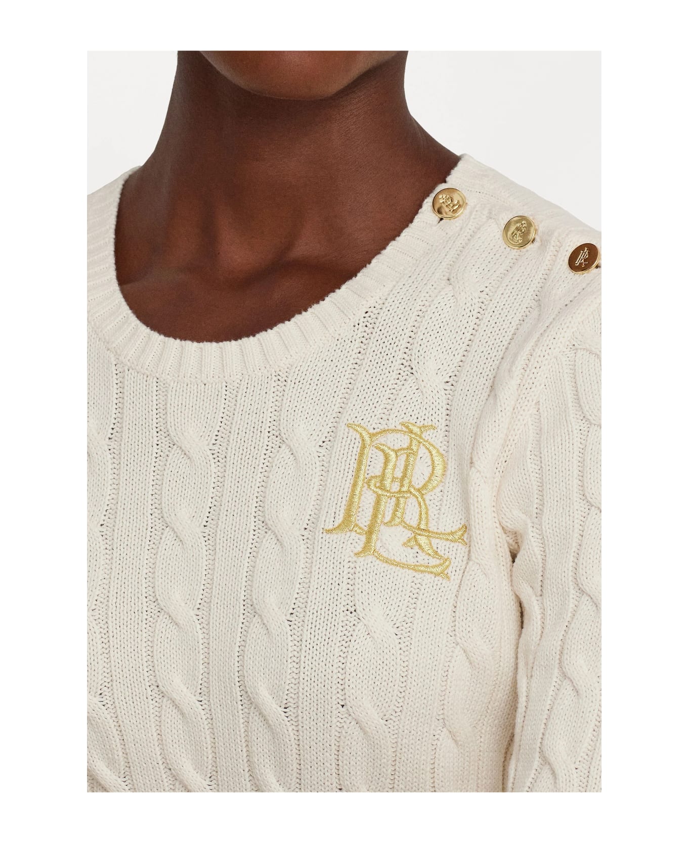 Ralph Lauren Montiva Long Sleeve Pullover - Mascarpone Cream ニットウェア