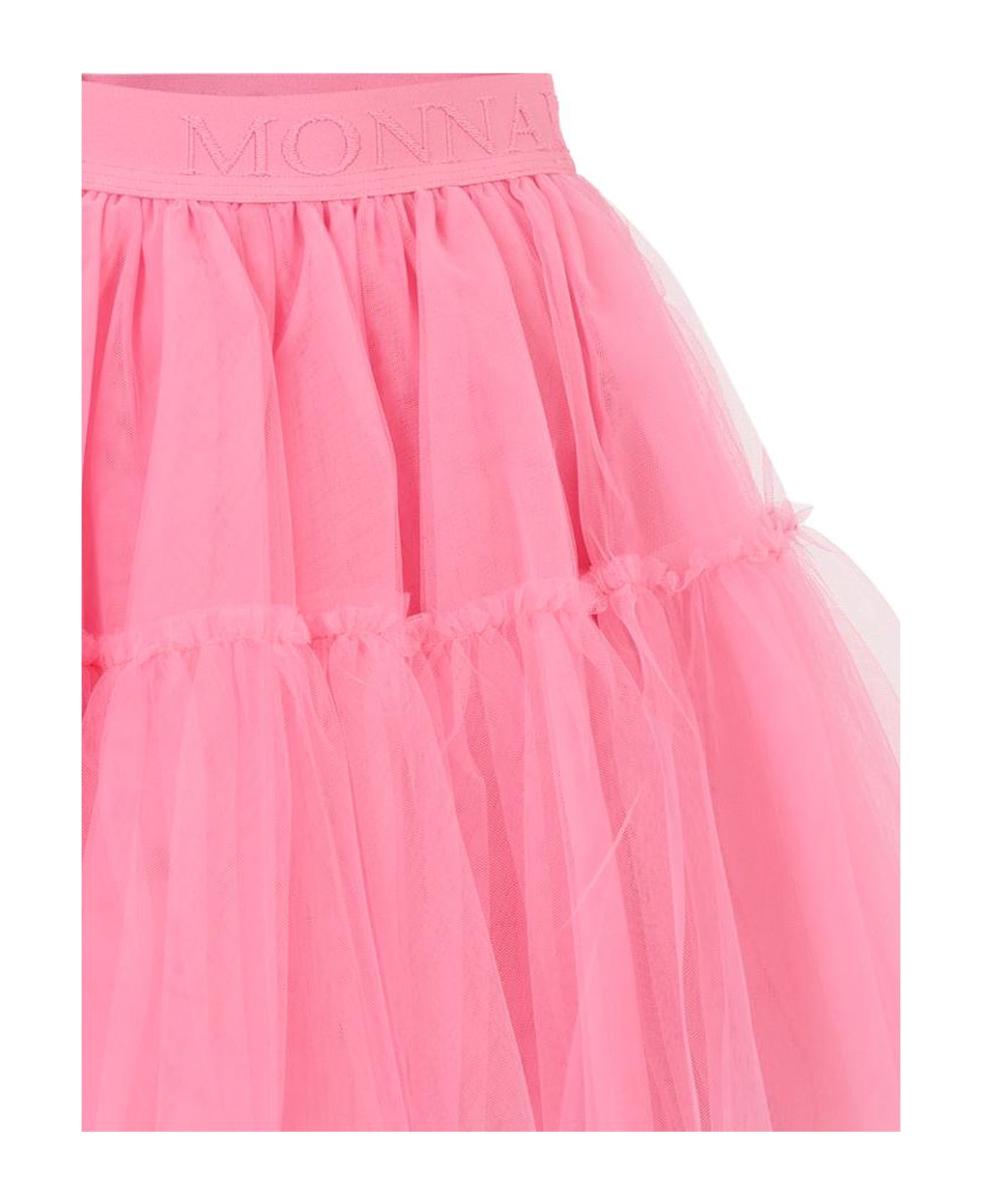 Monnalisa Pink Skirt For Girl With Logo - Pink