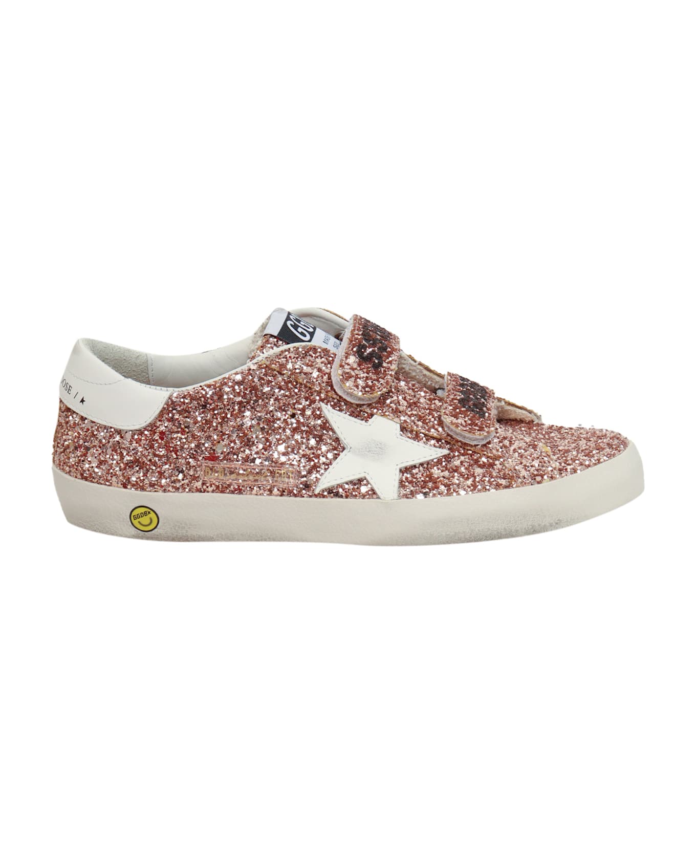 Golden Goose Old School Glitter Upper Leather Star And Heel - PINK