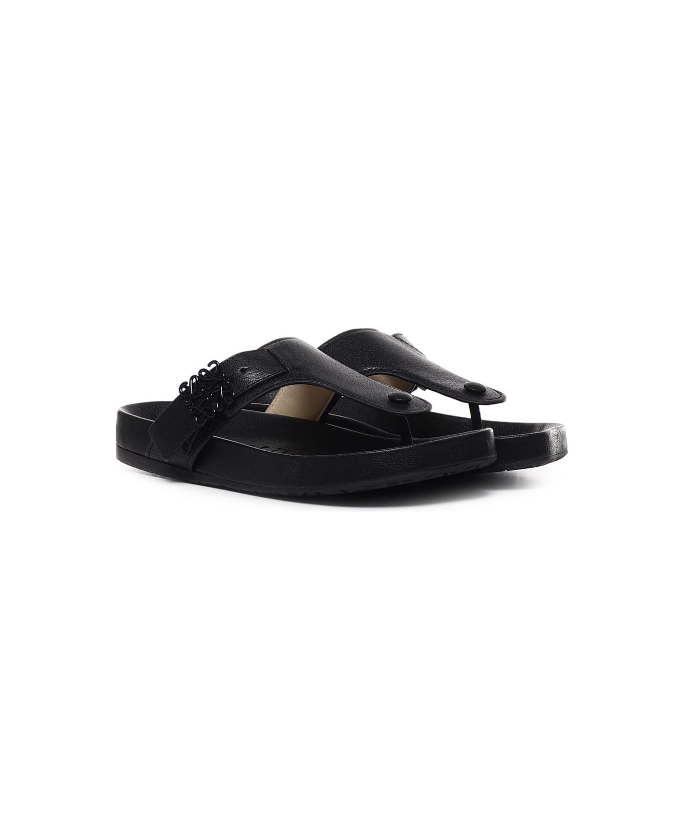 Loewe Ease Sandals In Rubber - Black サンダル