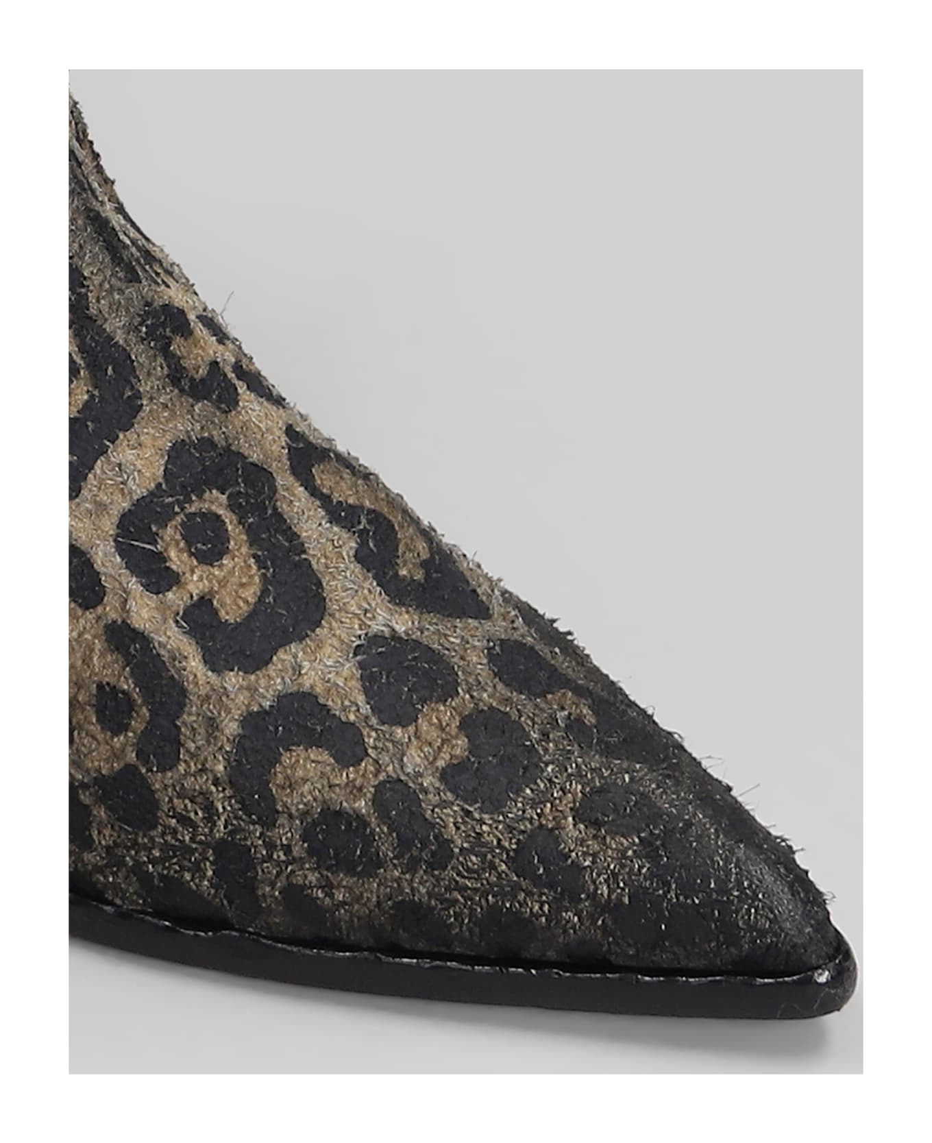 Elena Iachi High Heels Ankle Boots In Animalier Suede - Animalier