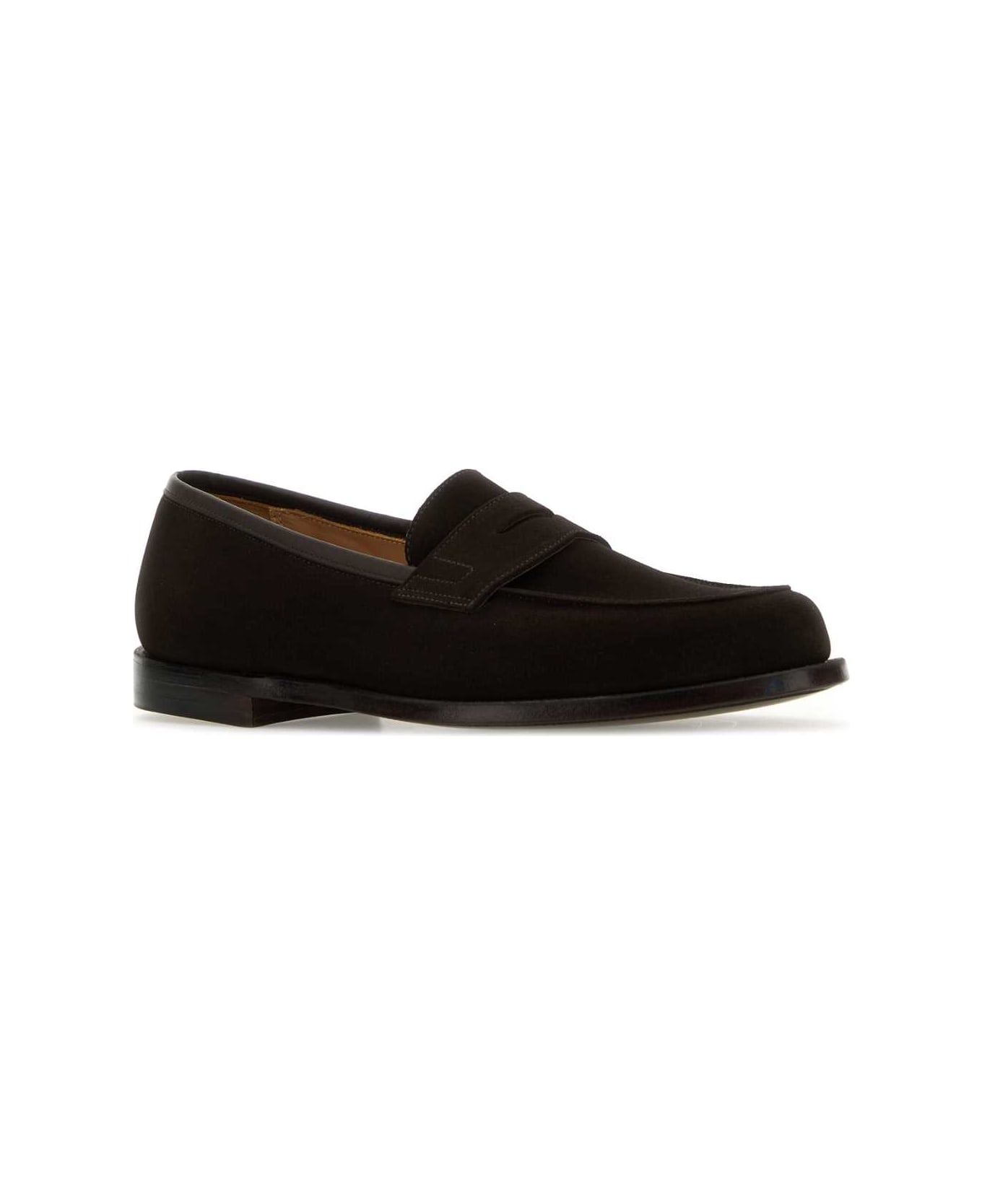 Crockett 
Jones Brown Suede Grantham 2 Loafers - DARKOAKSUEDE