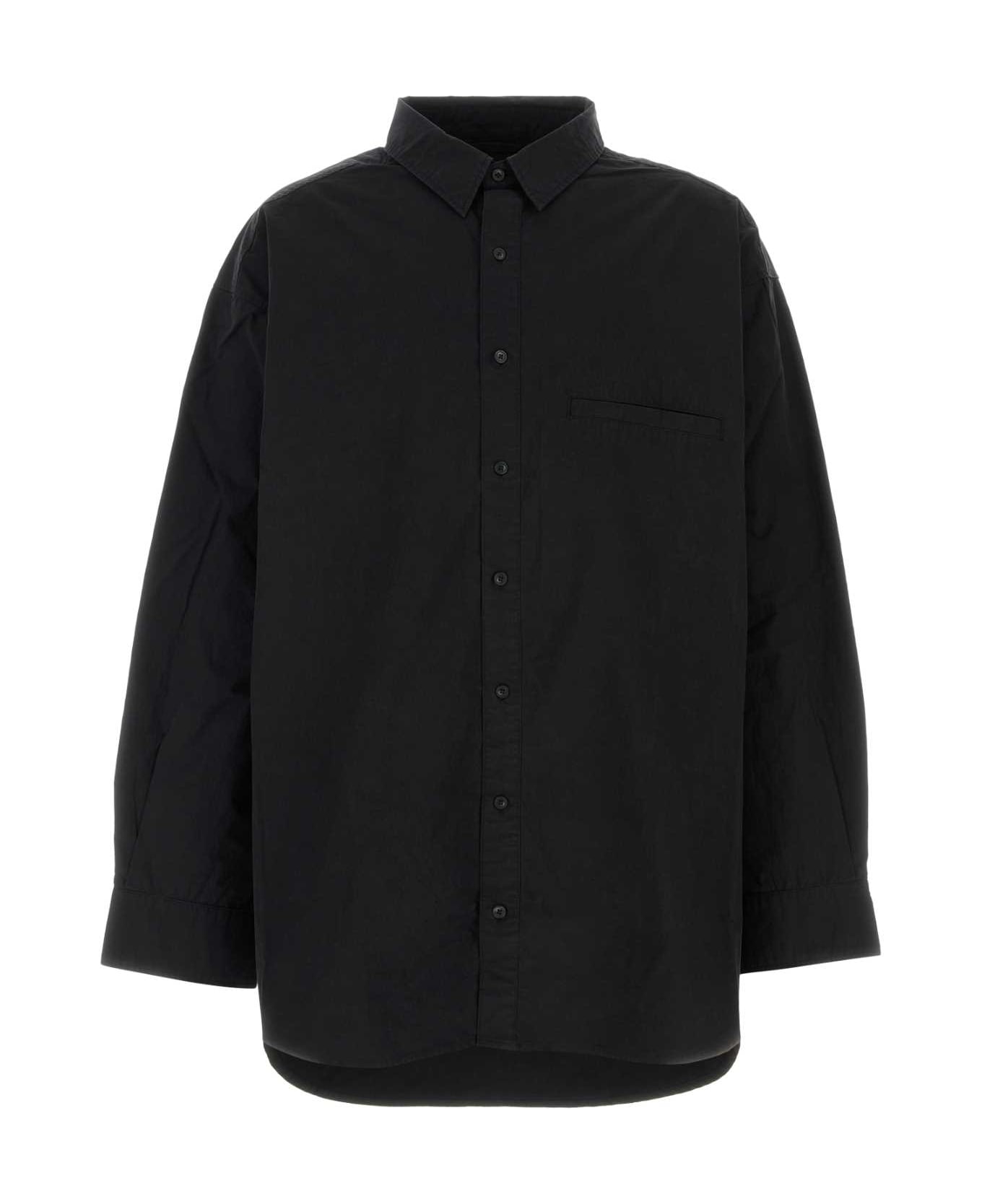 Entire Studios Black Poplin Giant Oversize Shirt - BLACK