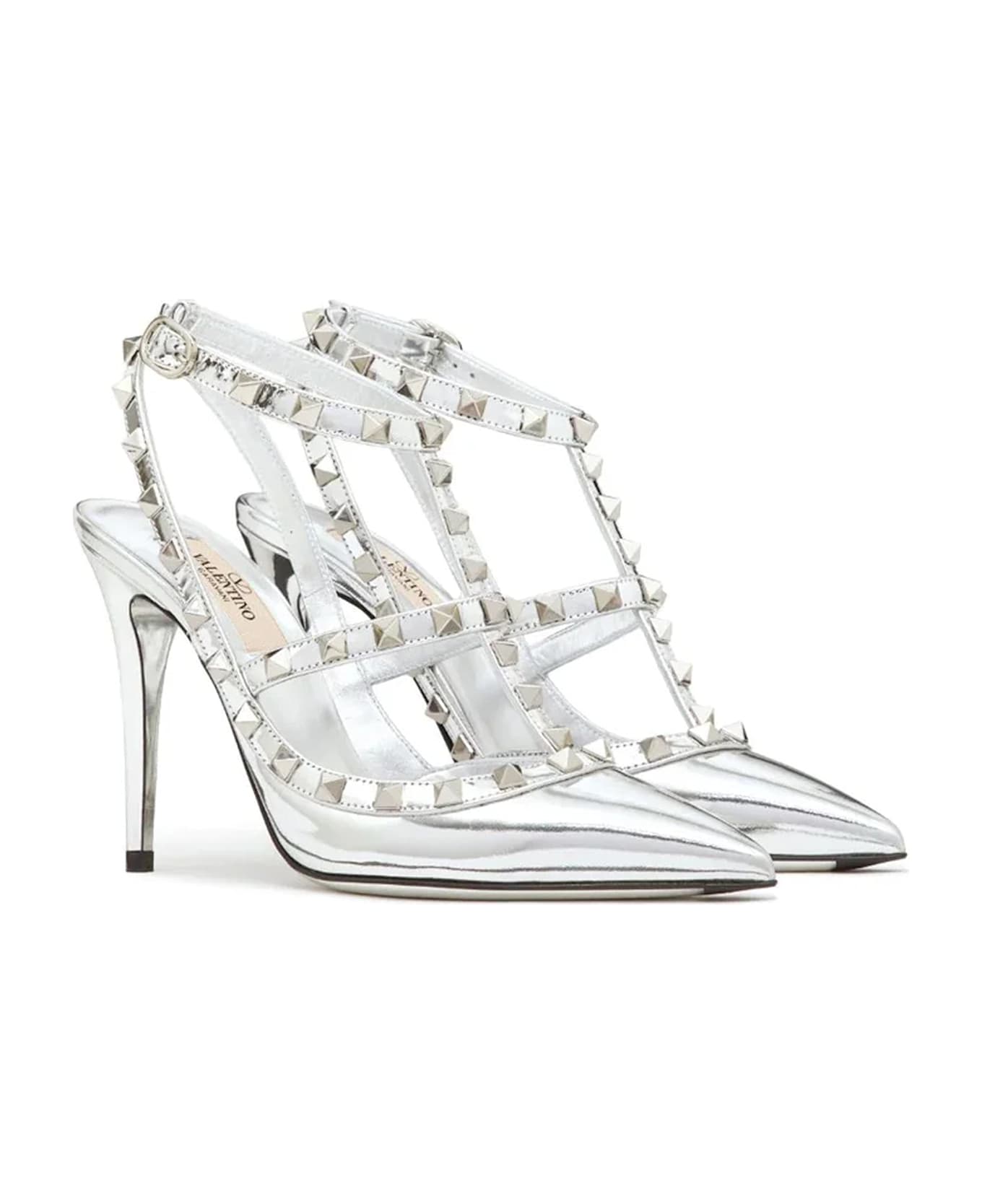 Valentino Garavani Garavani Rockstud Leather Pumps - Silver