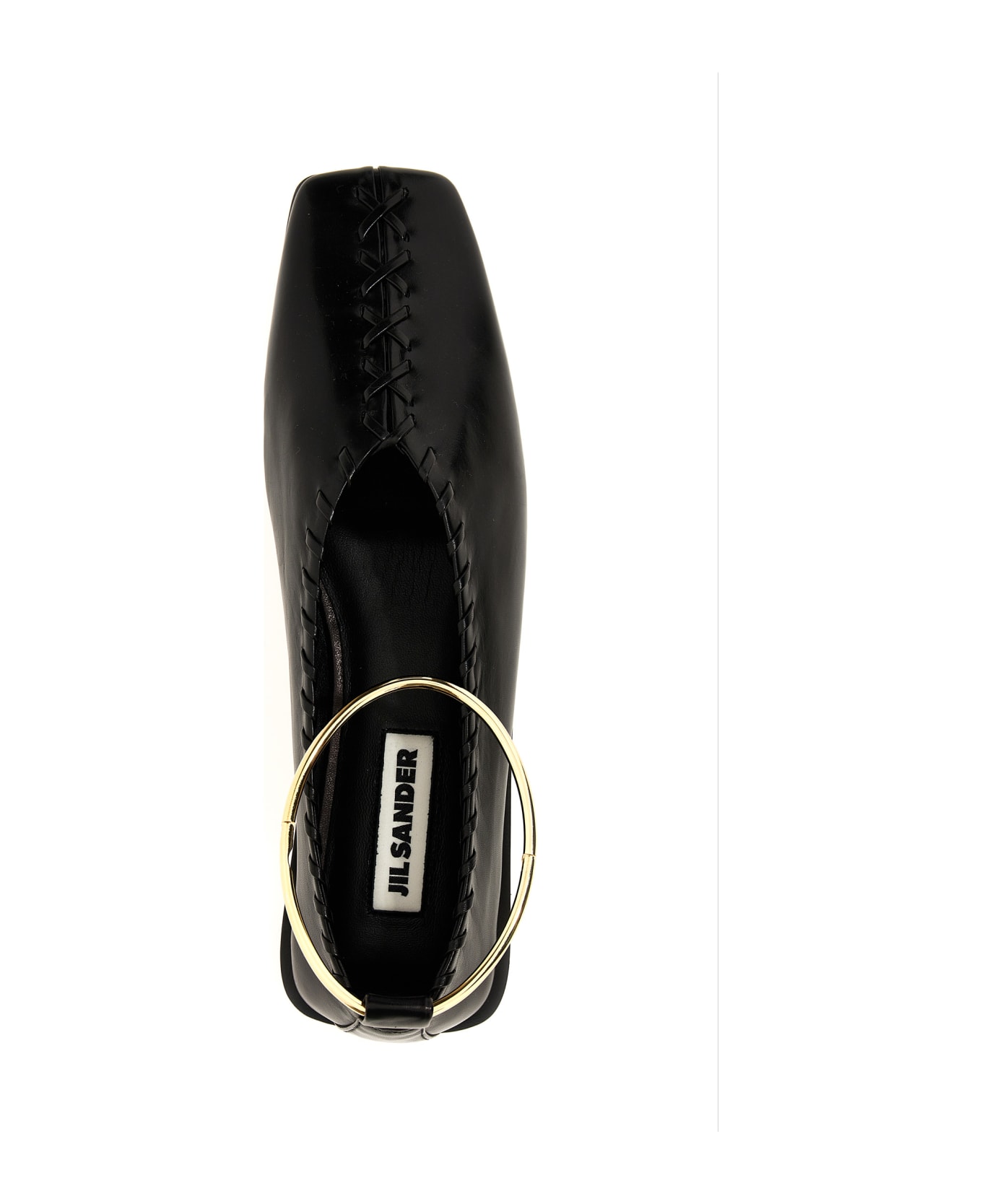Jil Sander Ballet Flats With Seams - Black