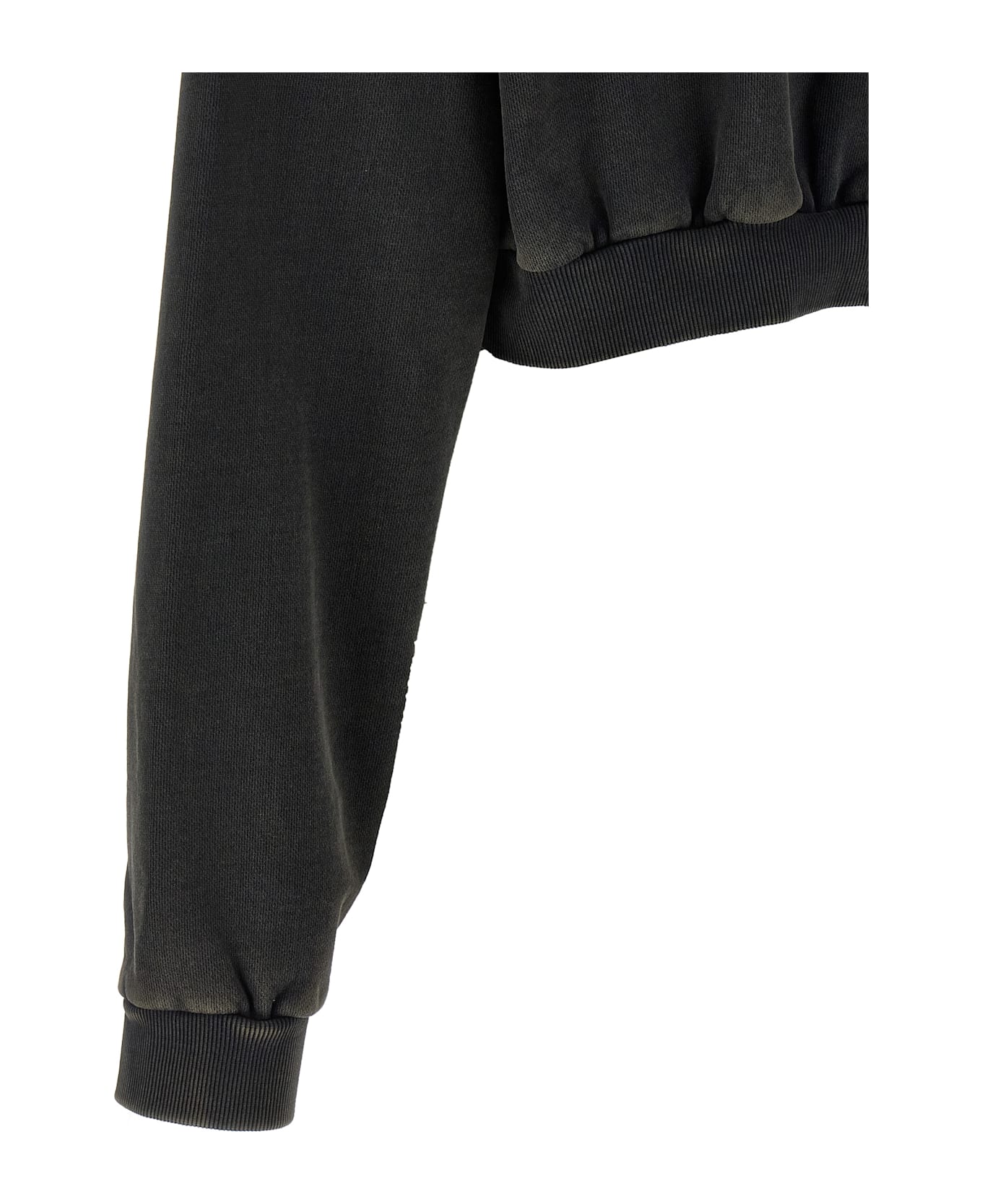 Entire Studios 'cropped Heavy Hood' Sweatshirt - Wb Washedblack