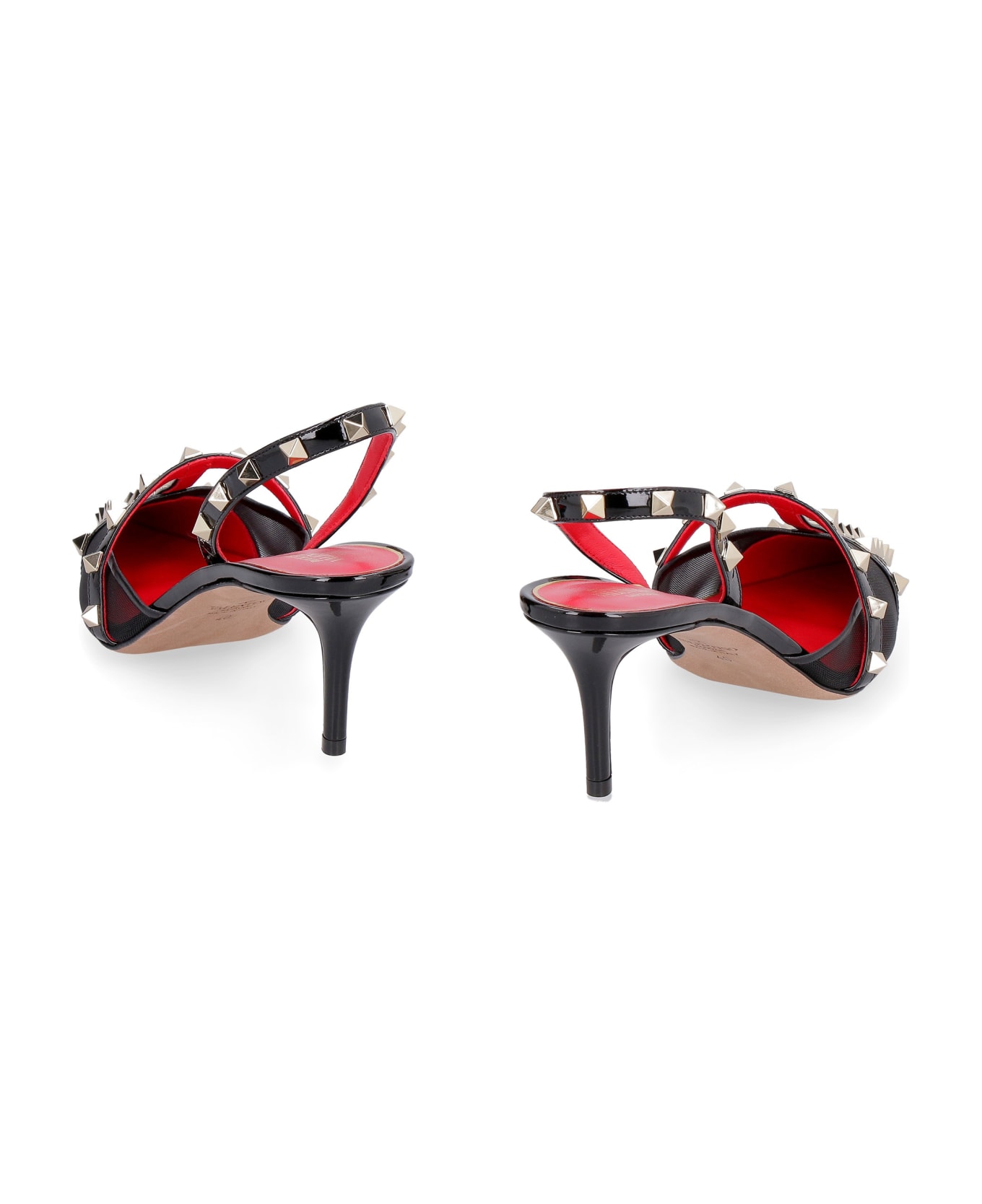 Valentino Garavani Studded Leather Slingbacks - black
