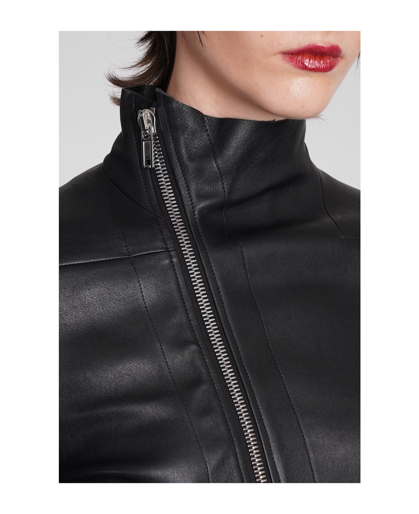 Rick Owens Gary Jkt Leather Jacket In Black Leather - BLACK レザージャケット