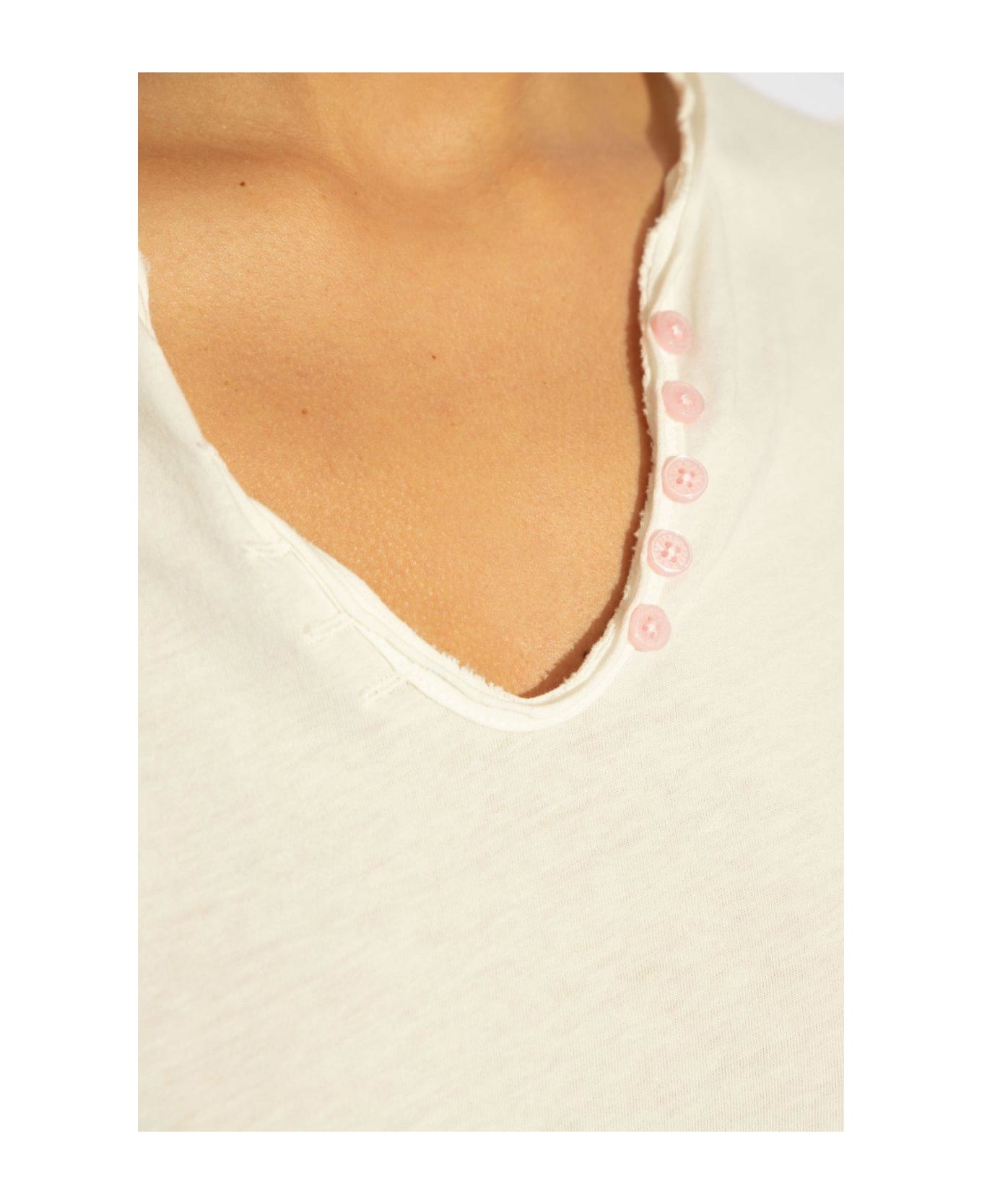 Zadig & Voltaire Logo Printed U-neck T-shirt - WHITE