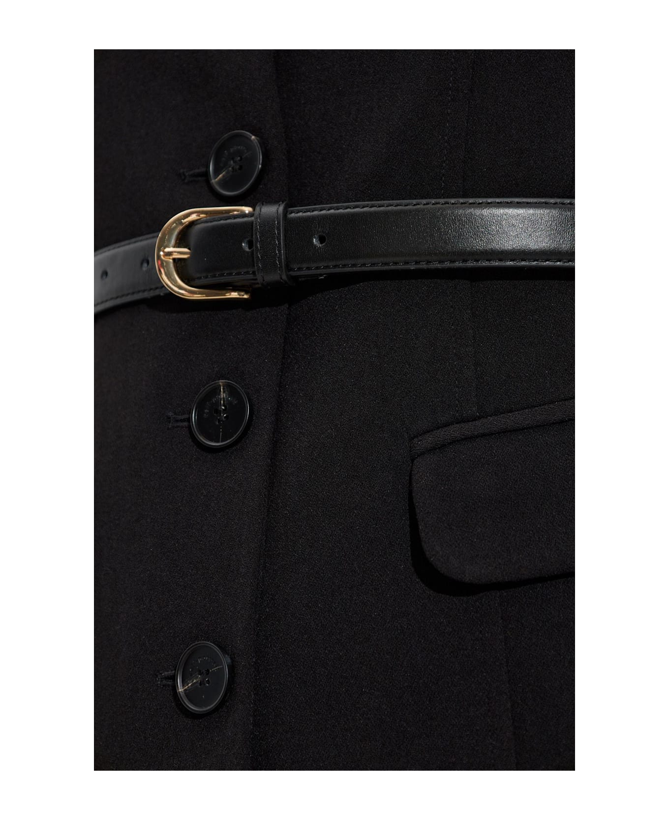 self-portrait Dress With Button Fastening - Black