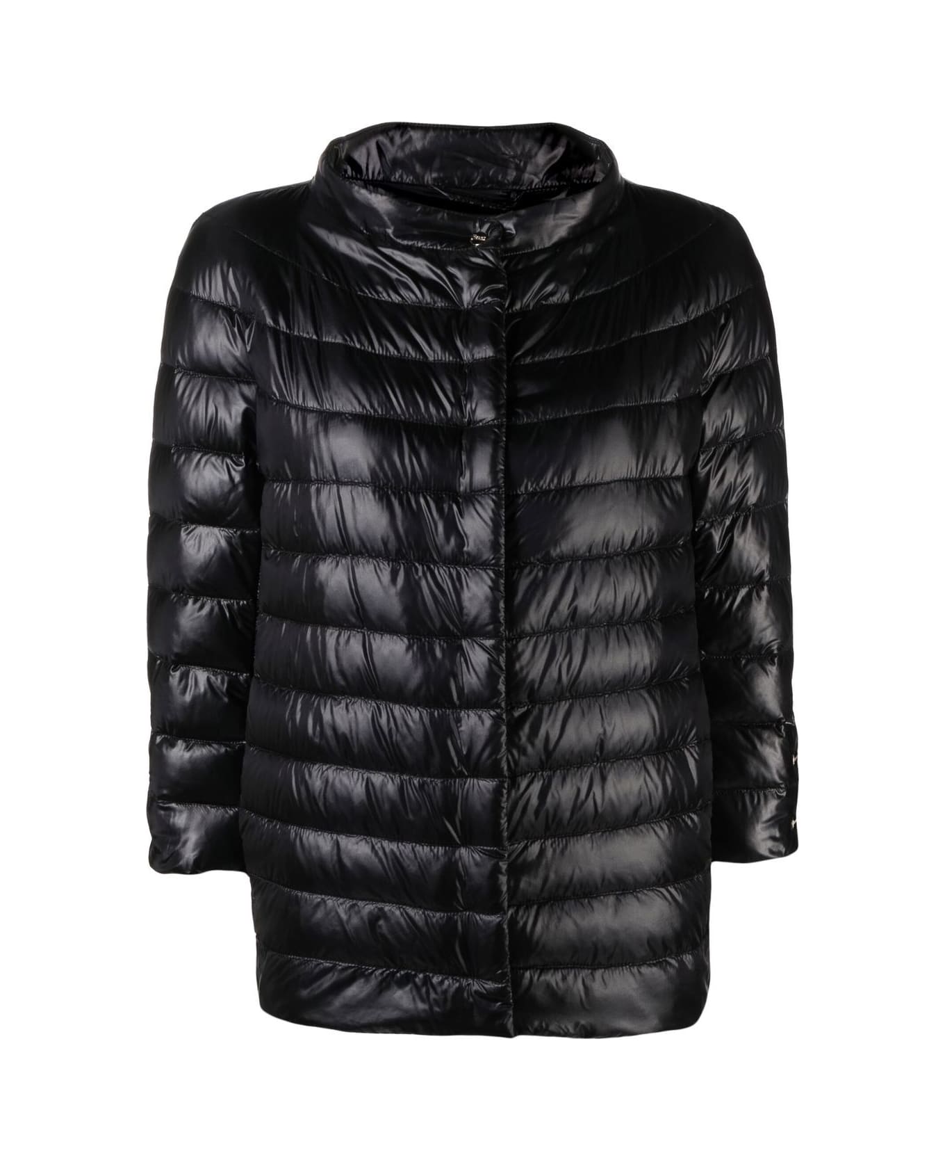 Herno Down Jacket With Raised Collar - Black
