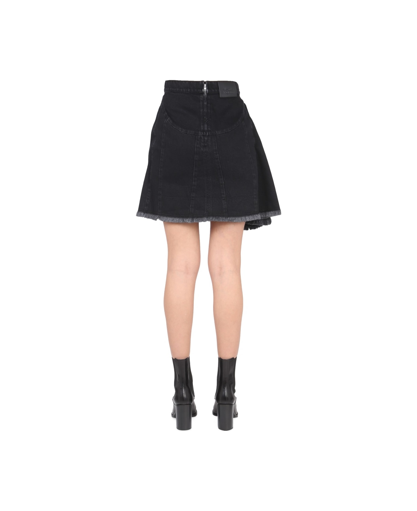 Alexander McQueen Asymmetrical Mini Skirt - BLACK スカート