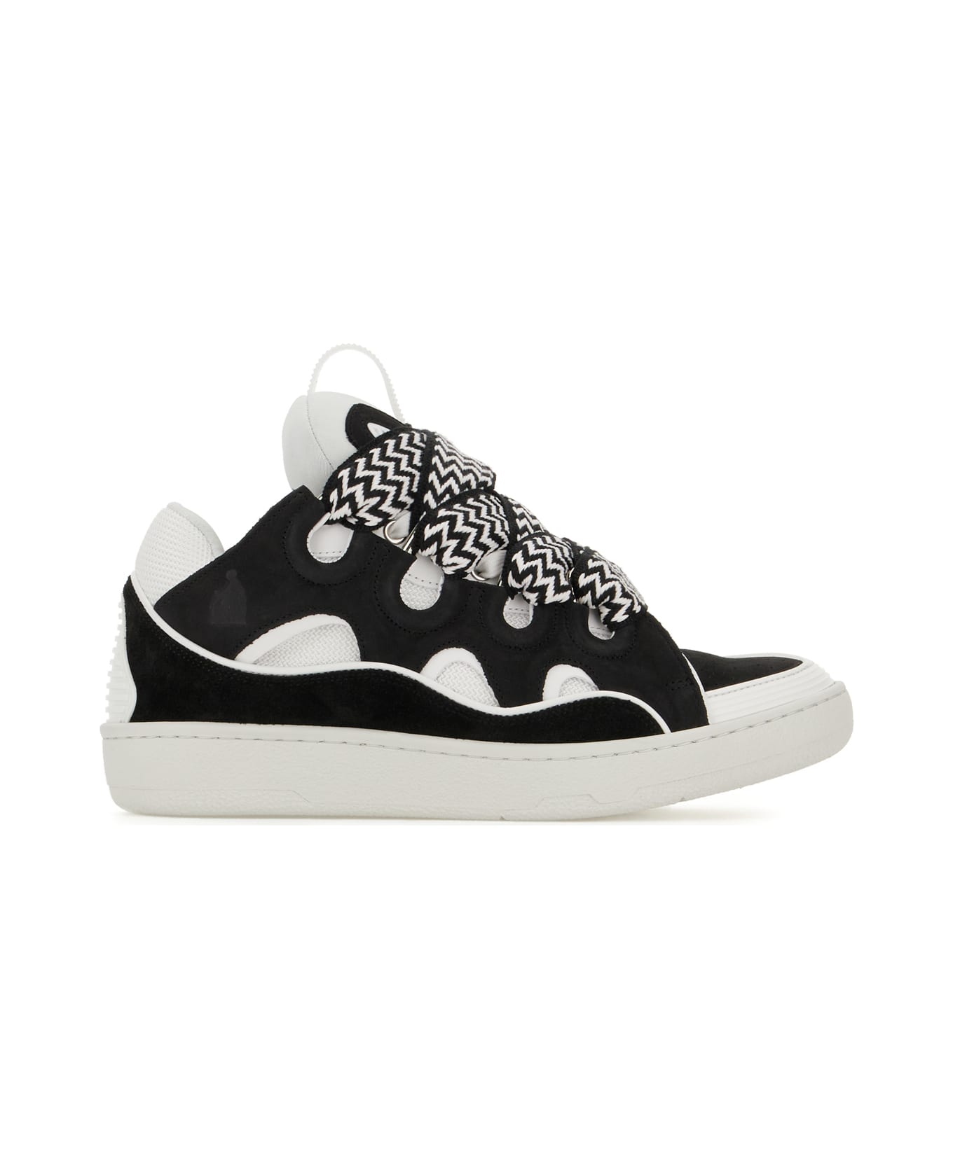 Multicolor Leather And Fabric Curb Sneakers