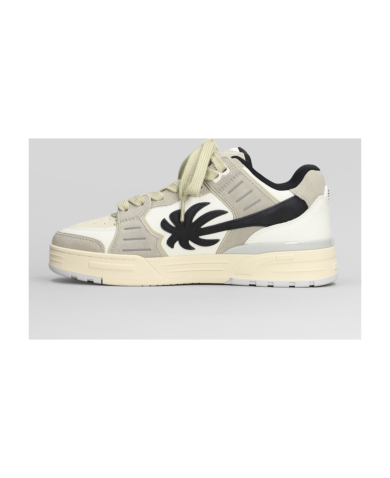 Palm Angels Venice Sneakers In White Suede And Leather - white