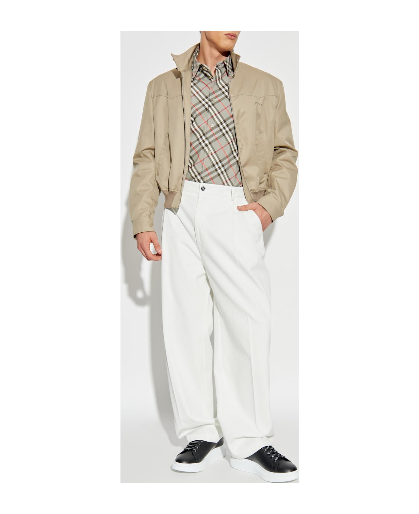 Burberry Plaid Patterned Shirt - Grey