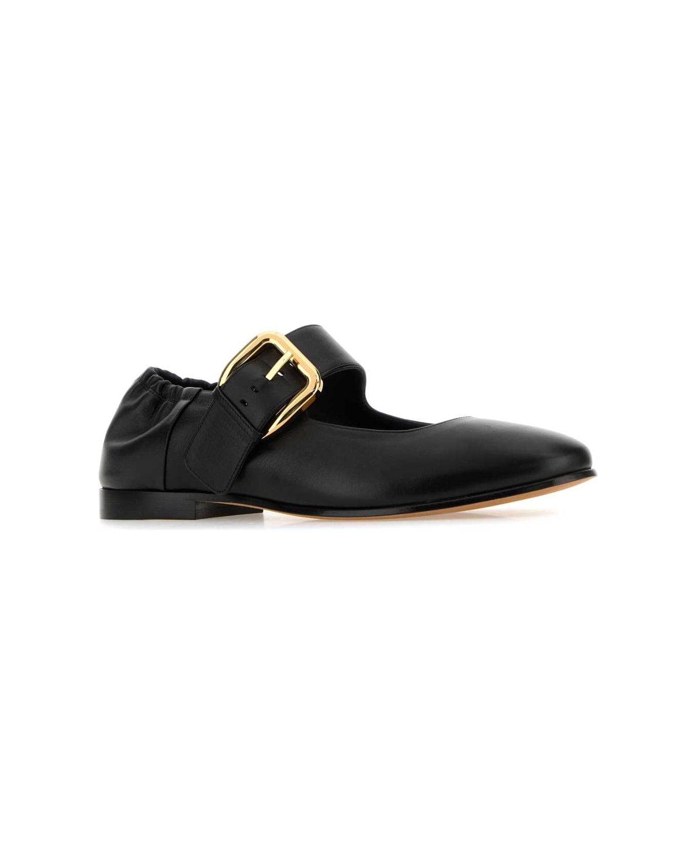 Bottega Veneta Black Leather Mary Jane Astaire Ballerinas - Black フラットシューズ