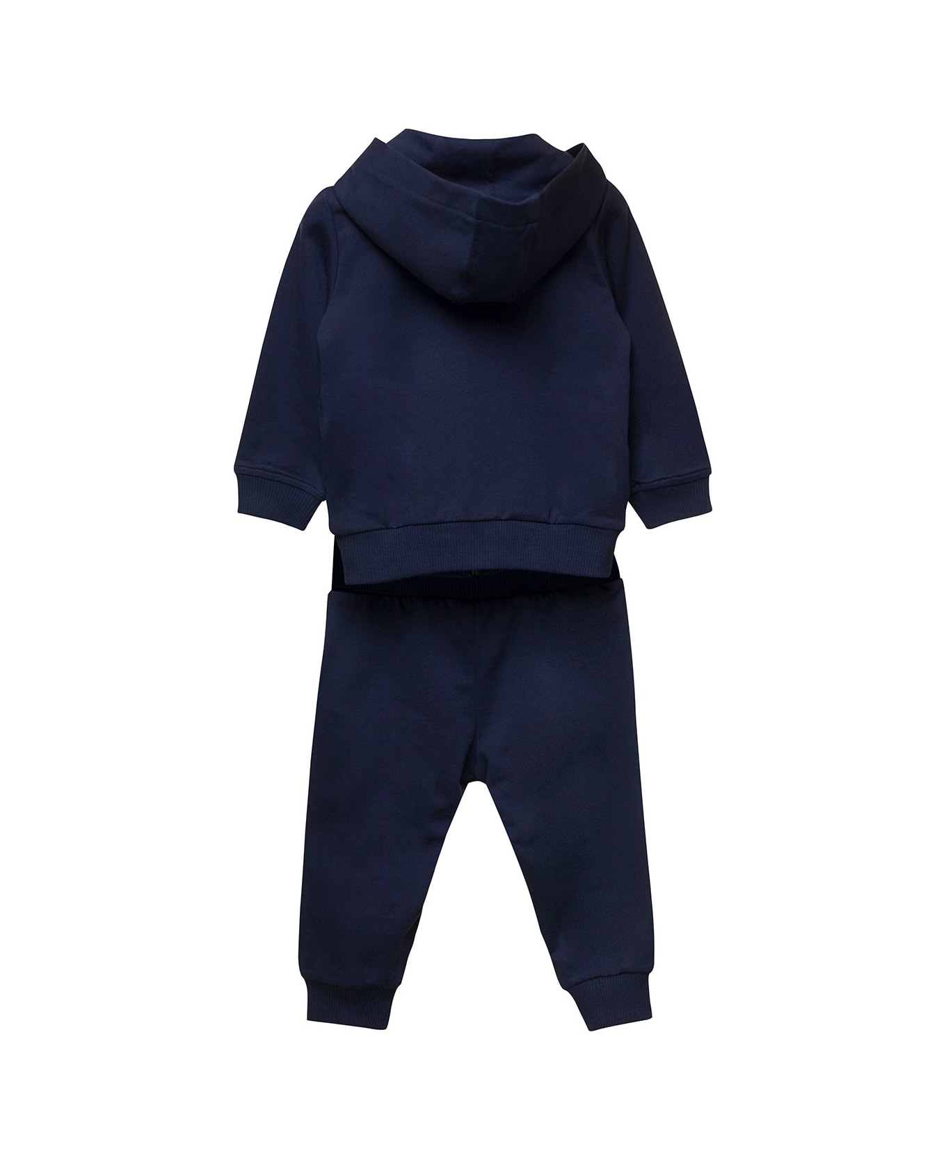 Moschino Blue Tracksuit With Teddy Bear Print In Cotton Baby - Blu