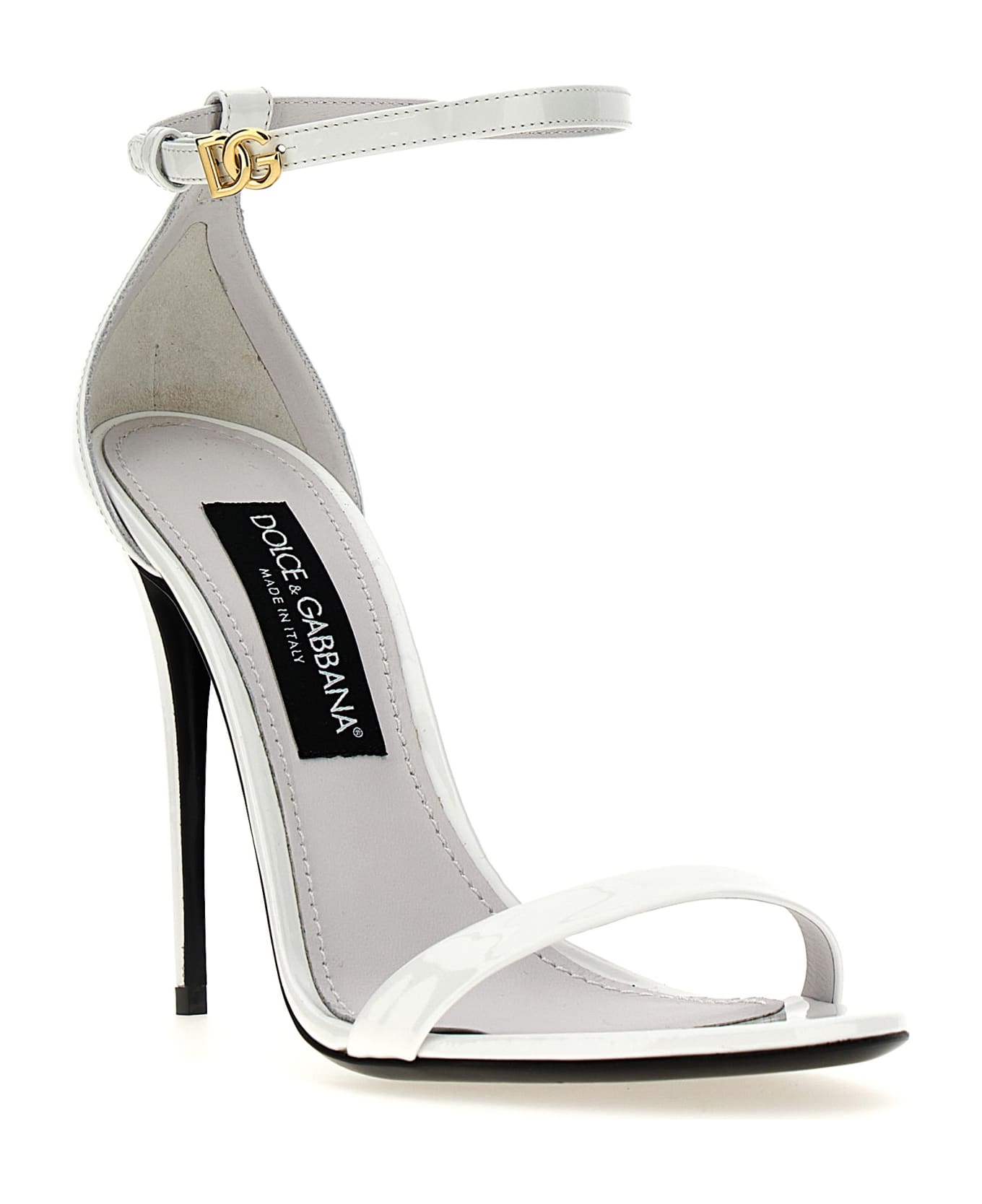 Dolce & Gabbana Patent Leather Sandals - White サンダル