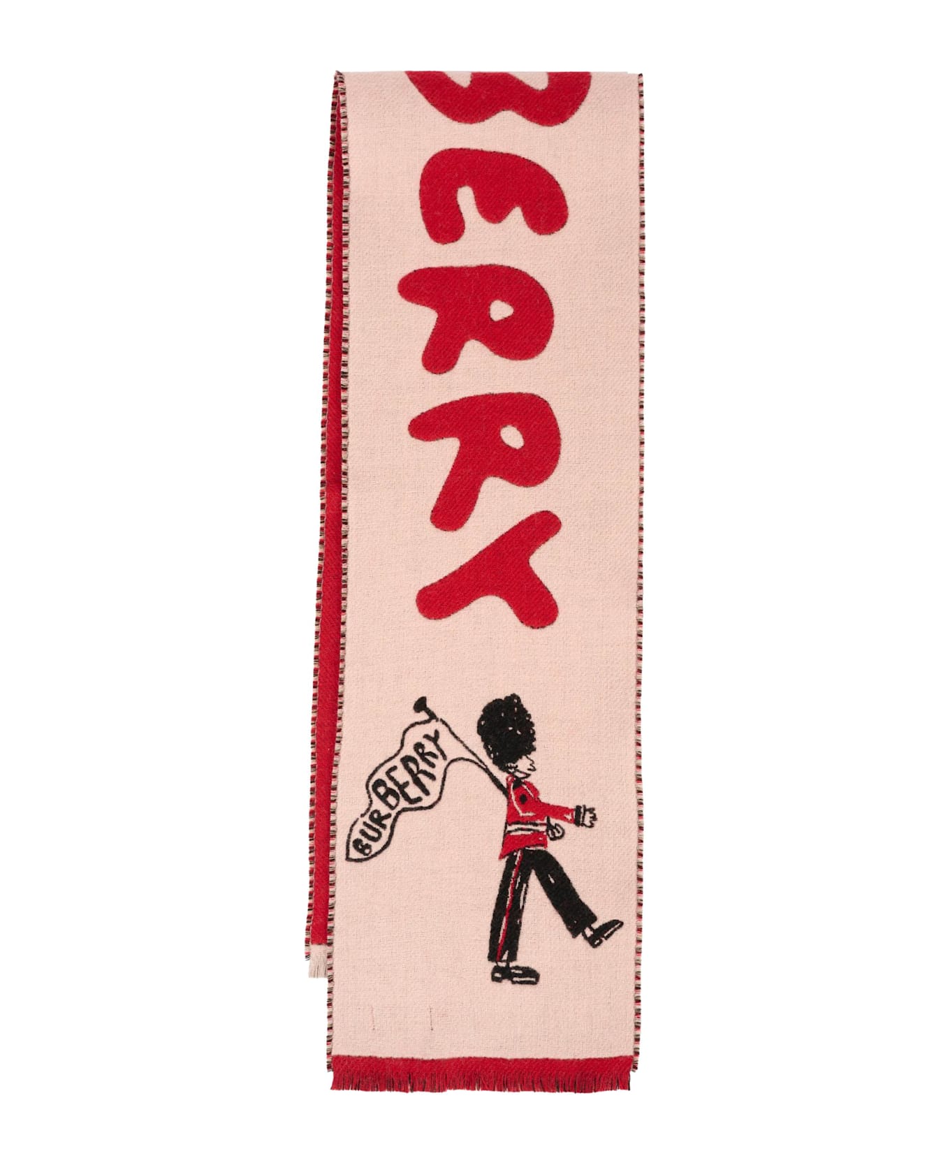 Burberry Pink Scarf For Girl With Logo - Pink