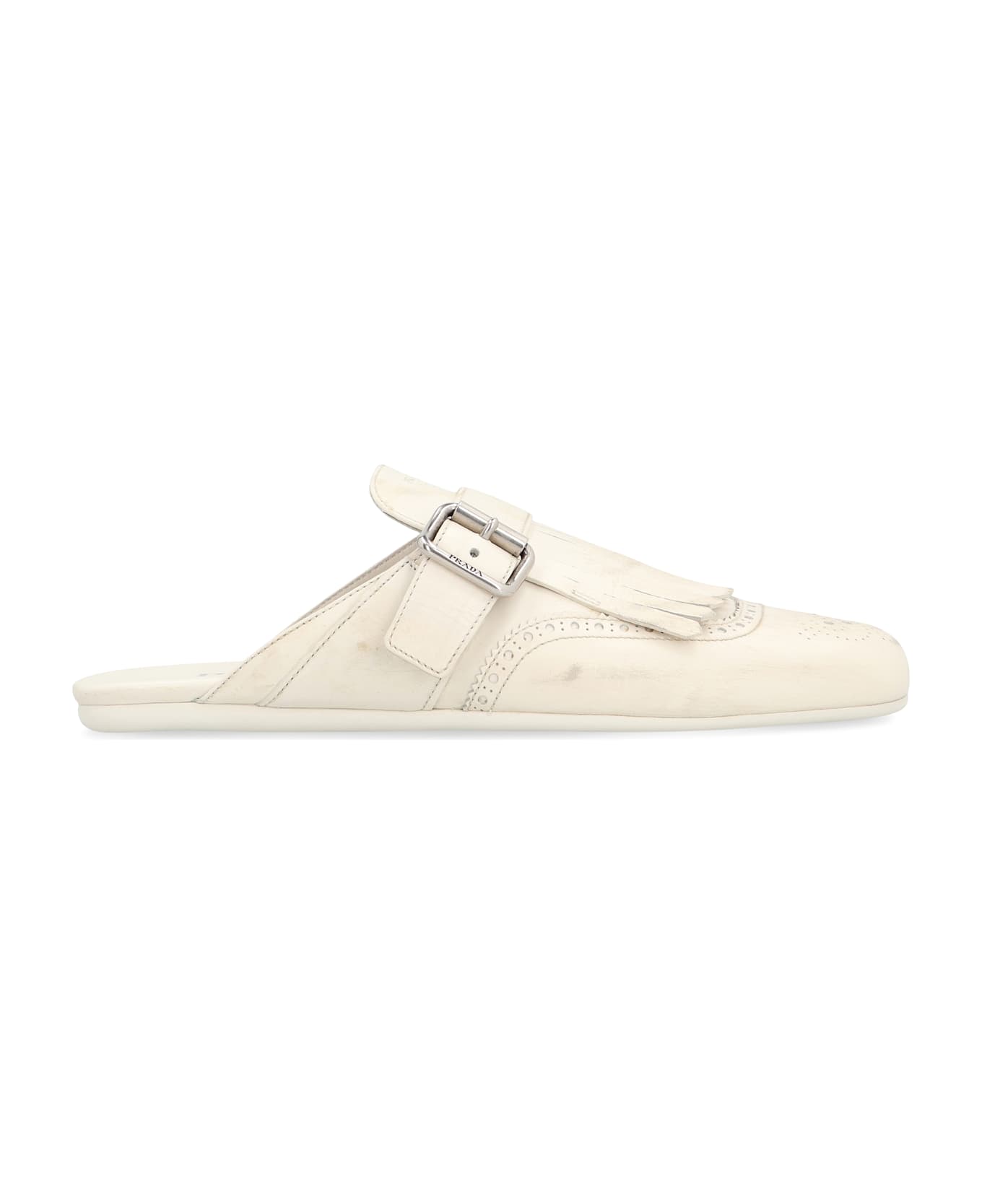 Prada Shuffle Leather Mules - White