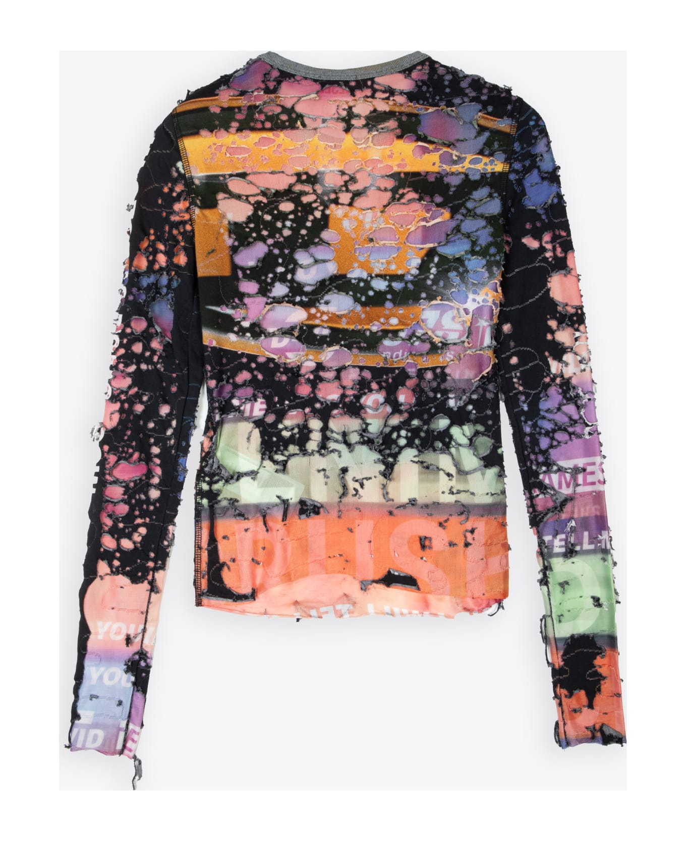 Diesel T-miley Multicolour destroyed jersey long sleeves top - T Miley - Multicolor