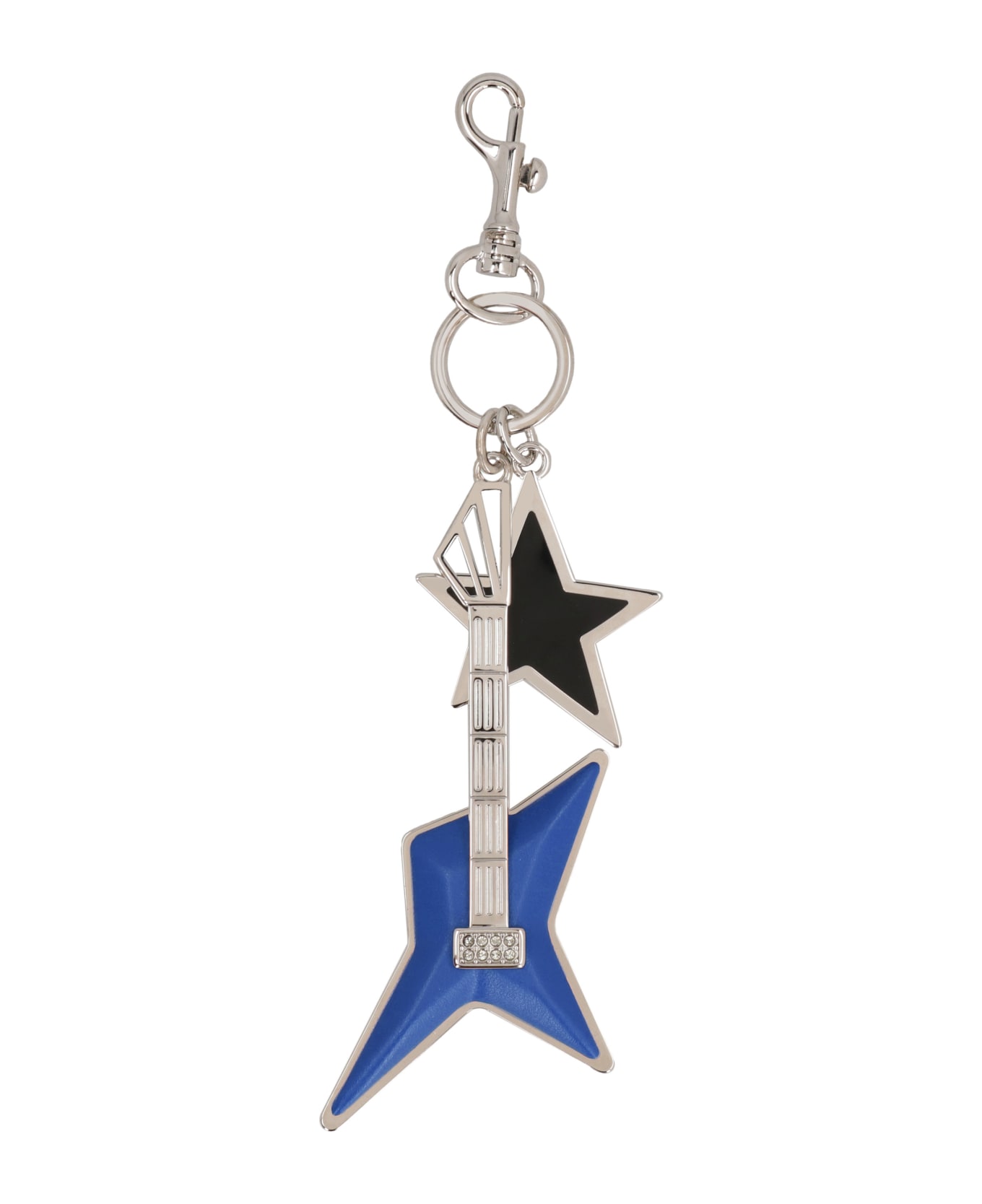 Versace Silver-tone Metal Key Ring And Clasp - Silver