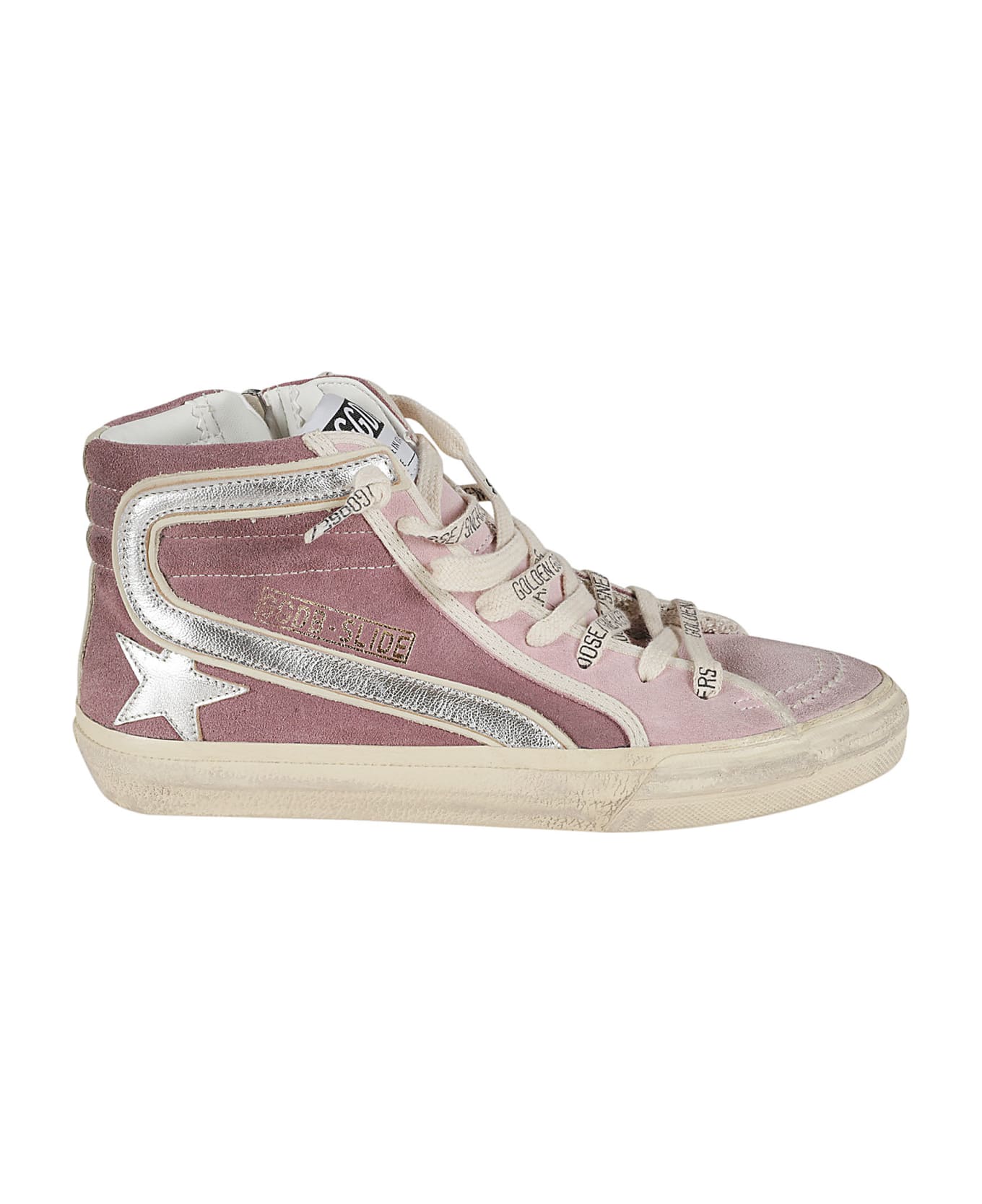 Golden Goose Slide Classic Sneakers - Purple/Silver/Ivory
