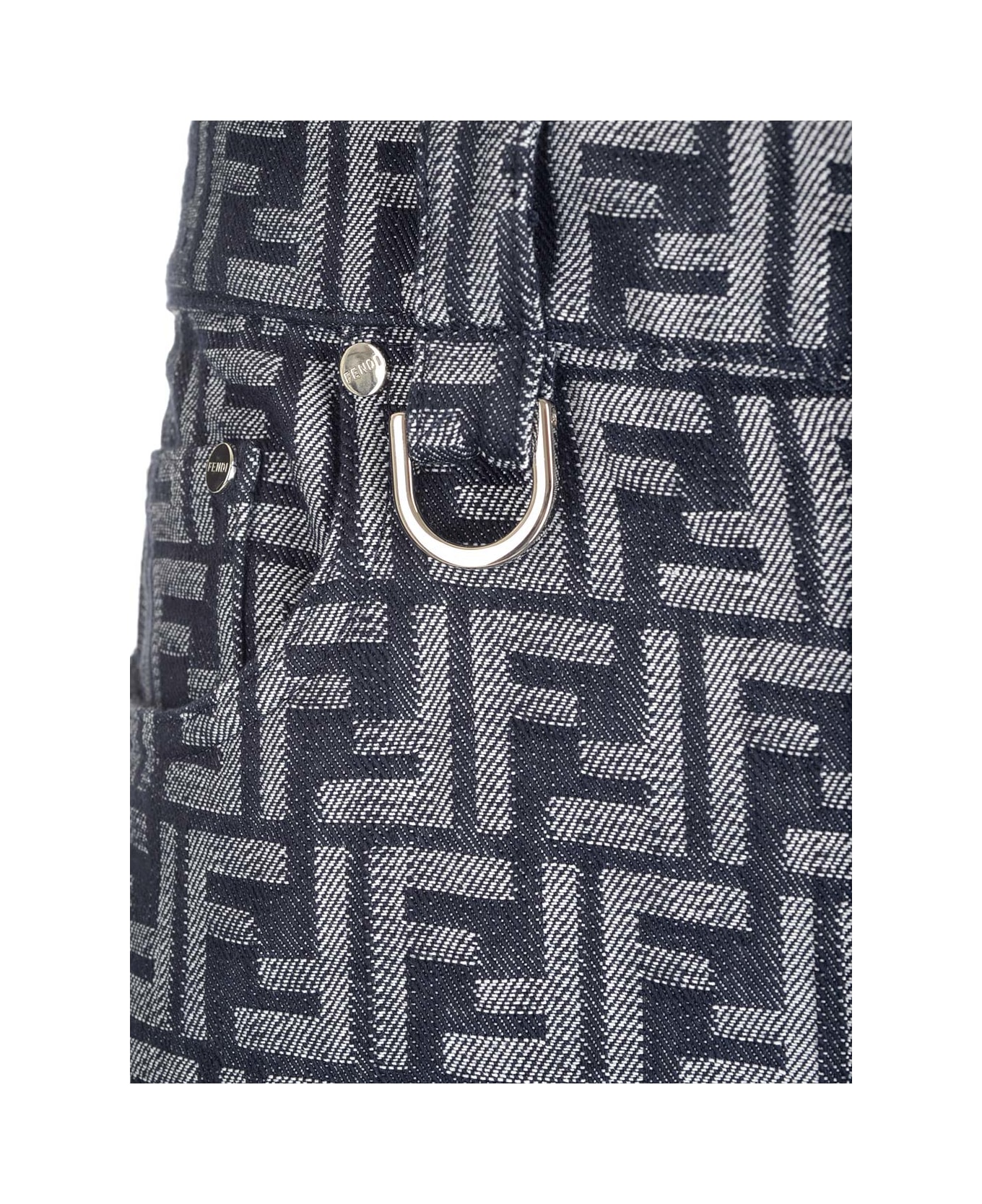 Fendi Jacquard denim jeans with FF pattern - ShopStyle