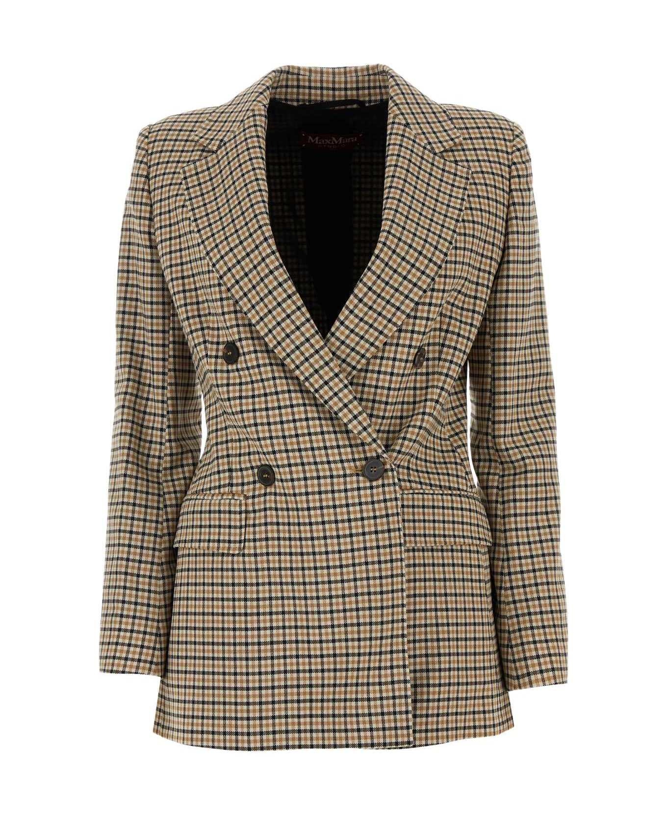 Max Mara Studio Embroidered Wool Farnese Blazer - CAMMELLO