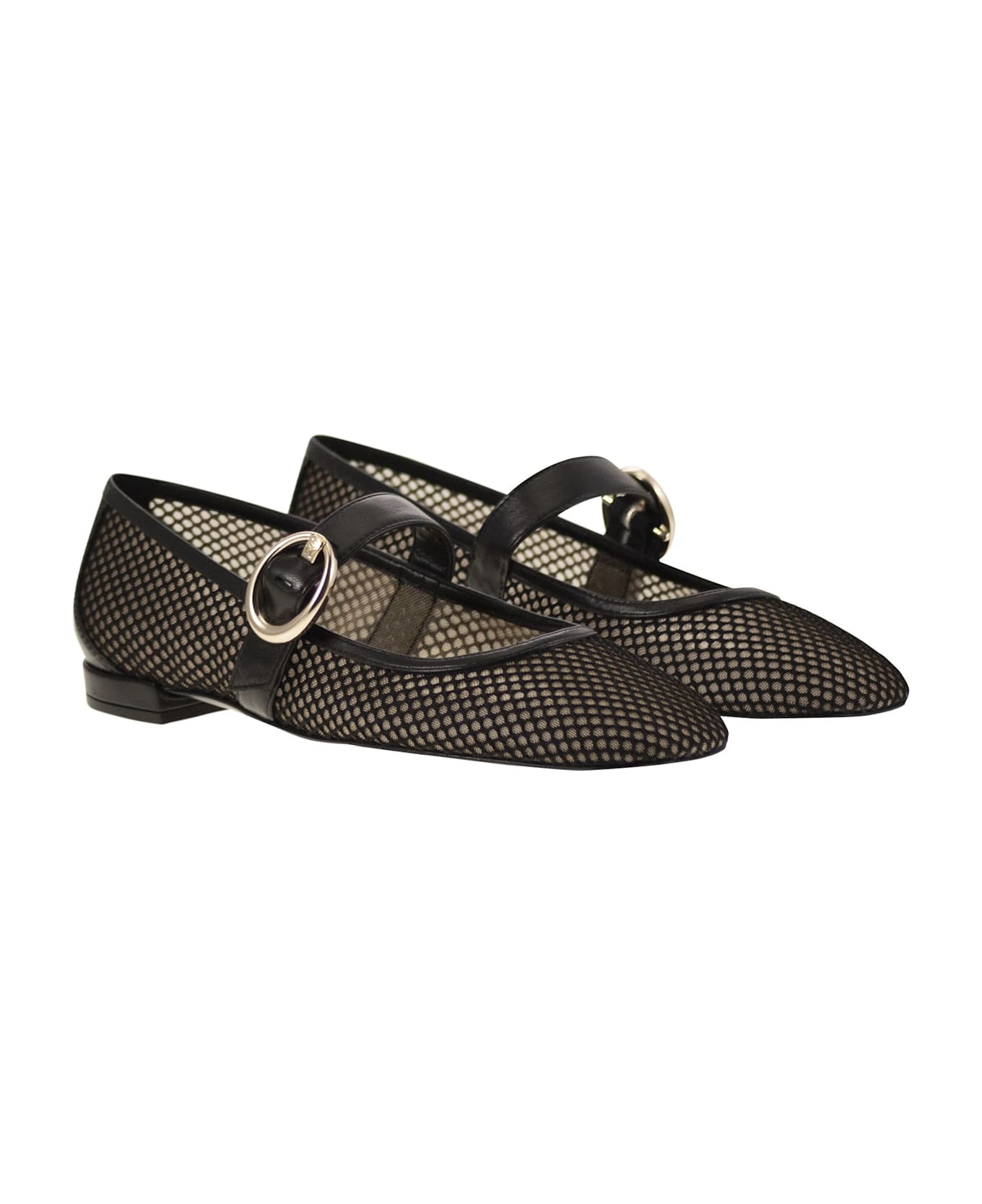 Stuart Weitzman Arabella - Ballerina With Buckle - BLACK